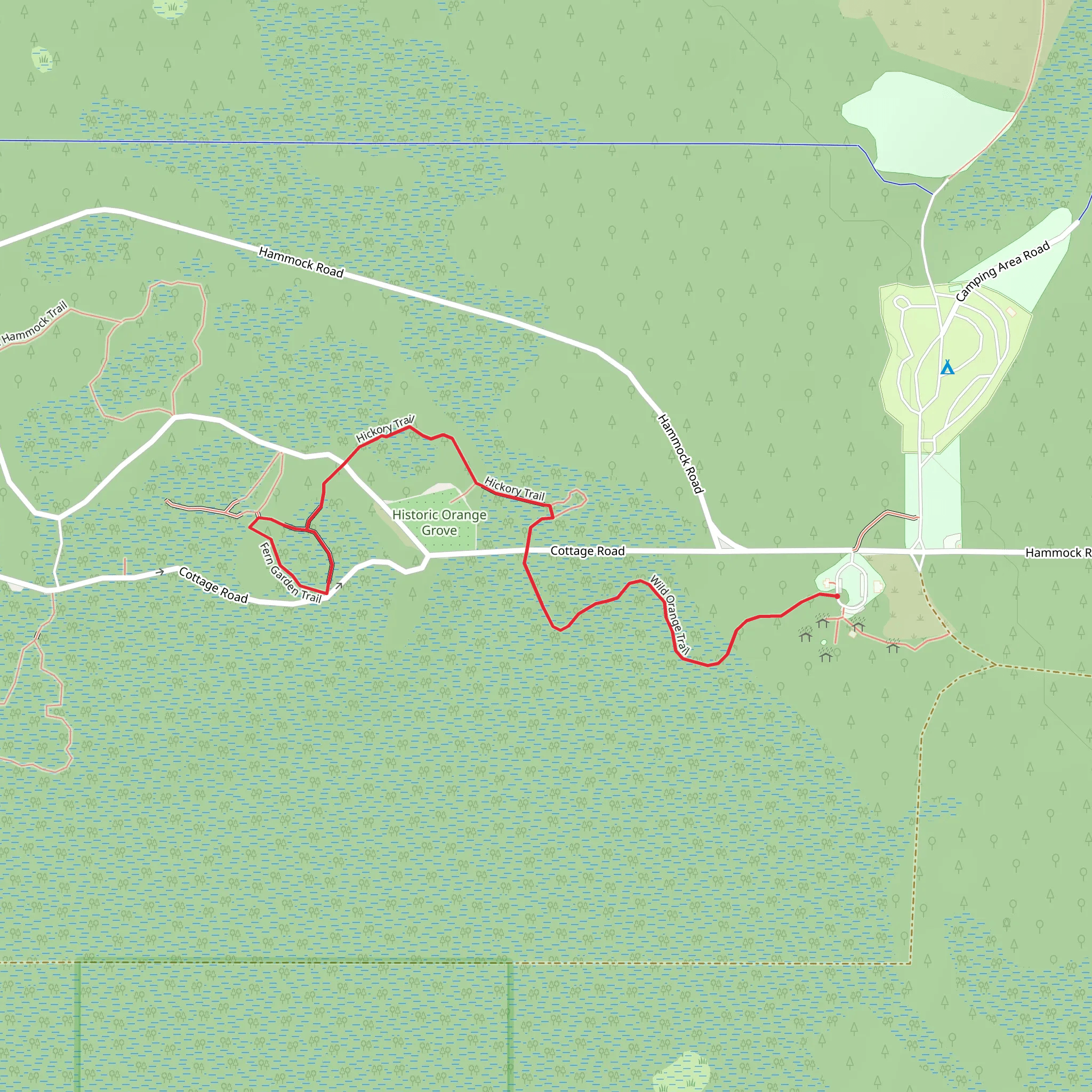 Fern Garden via Wild Orange Loop Trail mobile static map