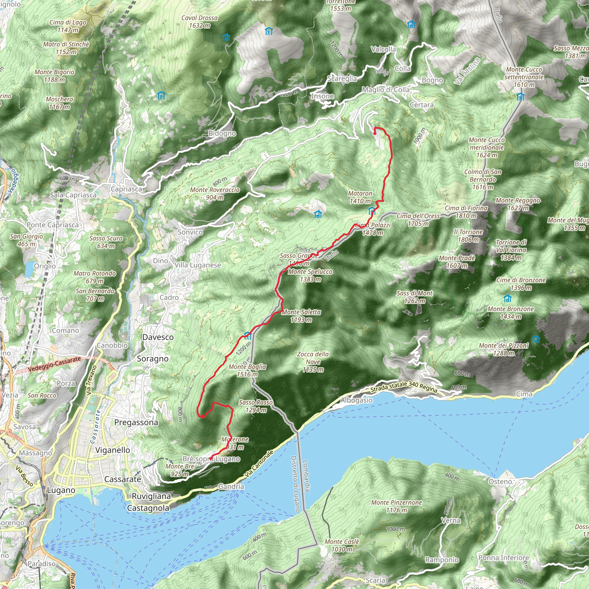 Cimadera to Brè mobile static map