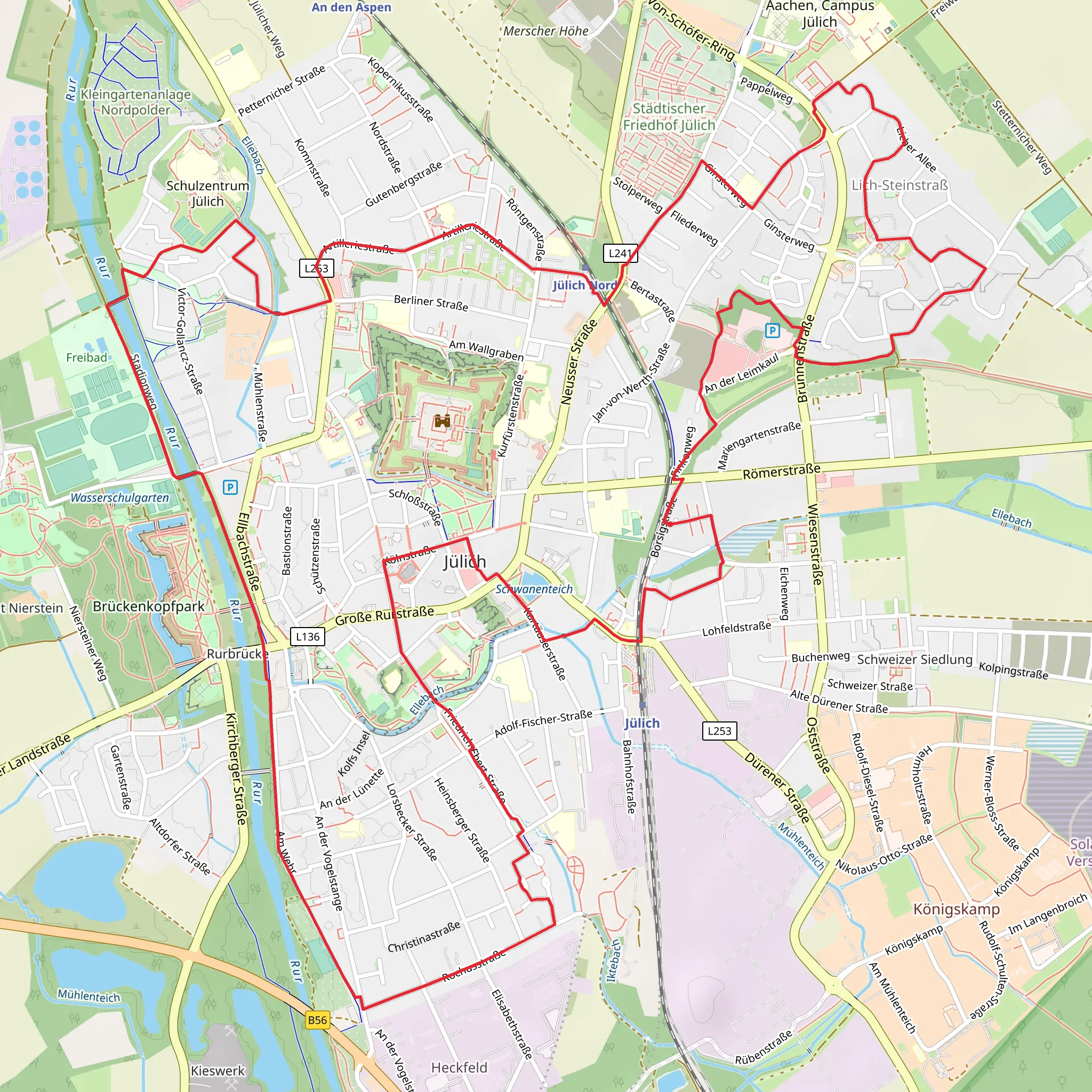 Juelich Rundweg mobile static map