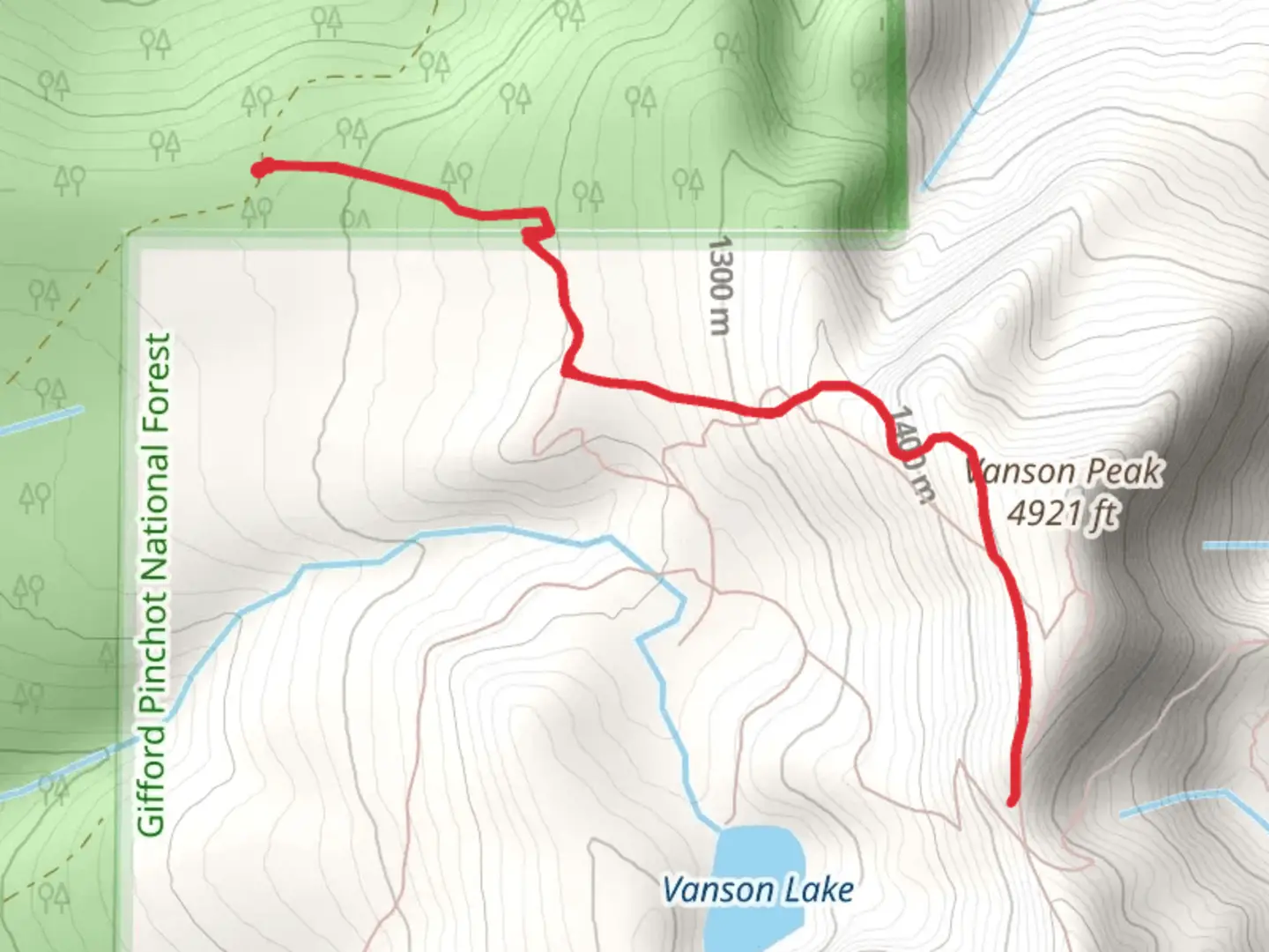 An image depicting the trail Vanson Peak Trail and its surrounding area.
