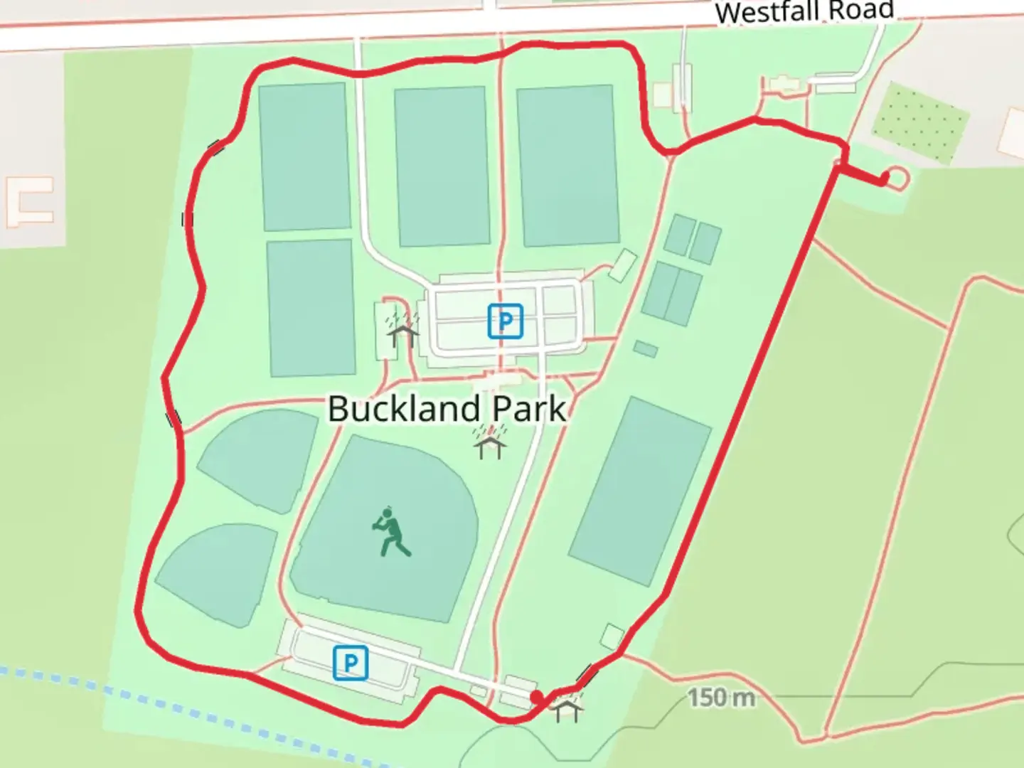 An image depicting the trail Buckland Park Loop Trail and its surrounding area.