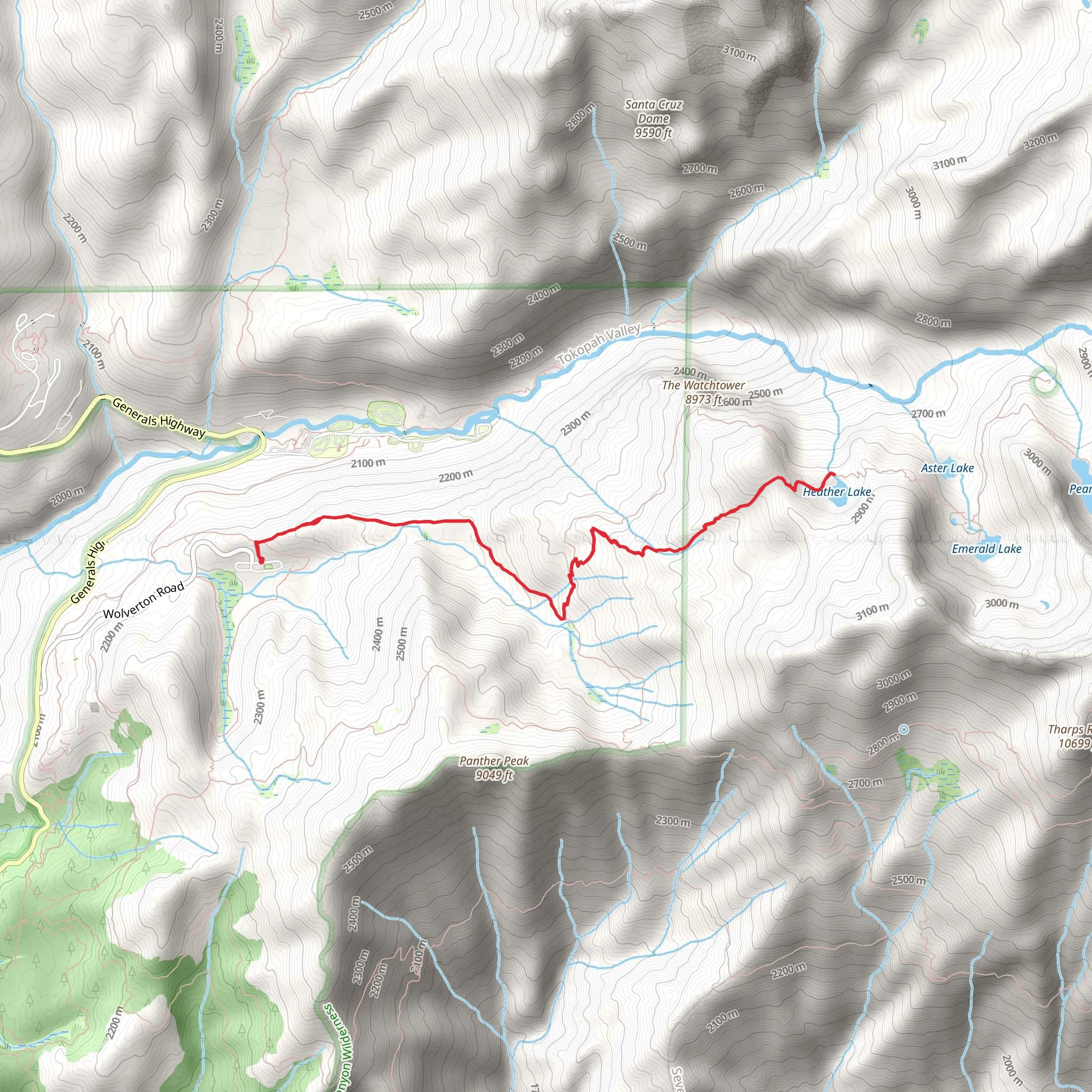Heather Lake via Lakes Trail mobile static map