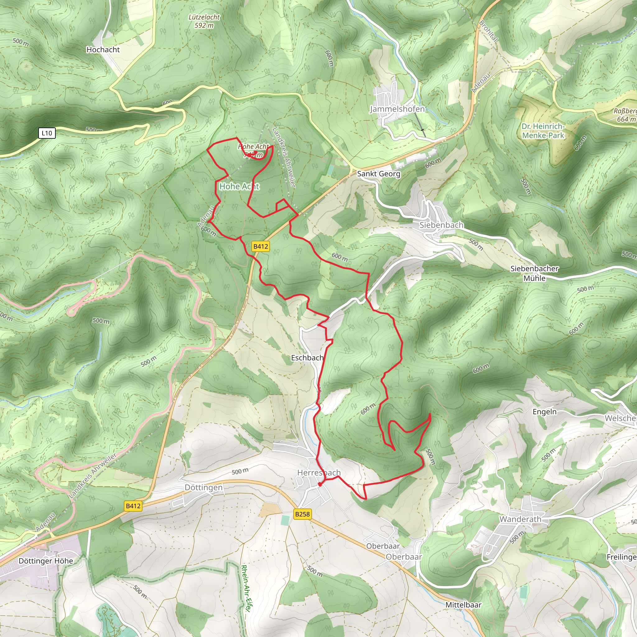 Hohe Acht via Ville Eifel Weg mobile static map