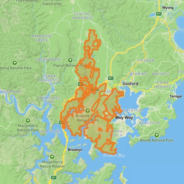 Brisbane Water National Park mobile static map