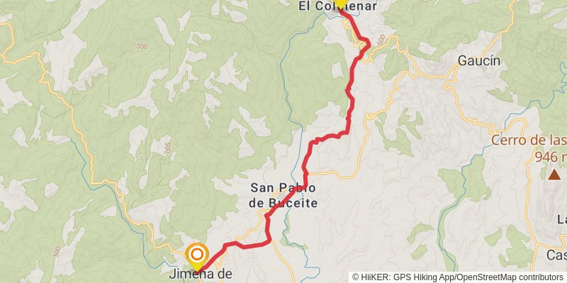 Andalucian Coast to Coast Walk alt 4 Map