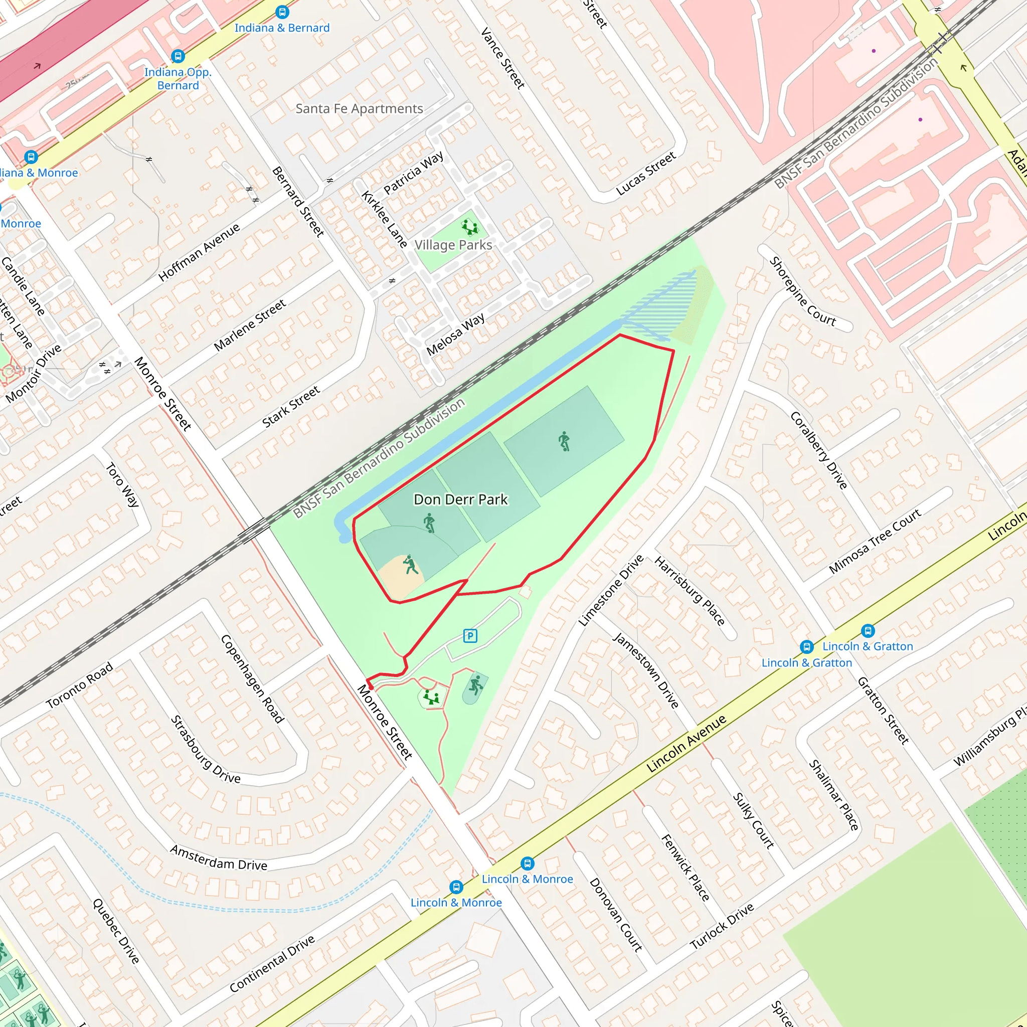 Don Derr Park Loop mobile static map