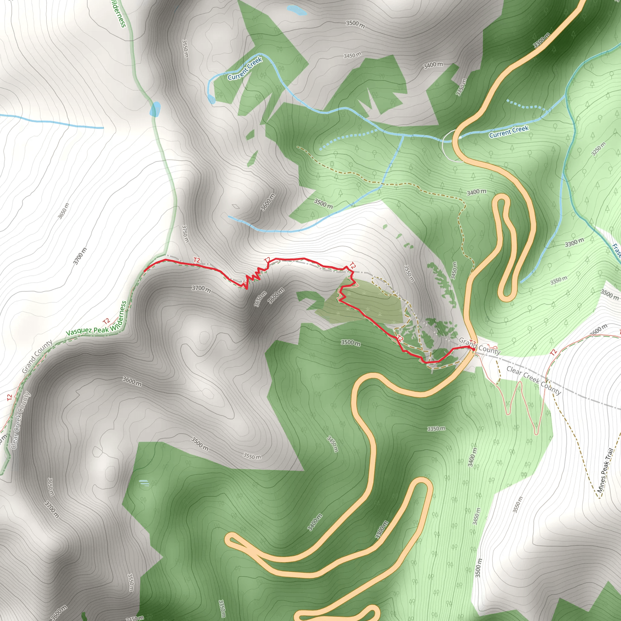 Berthoud Pass West Trail mobile static map