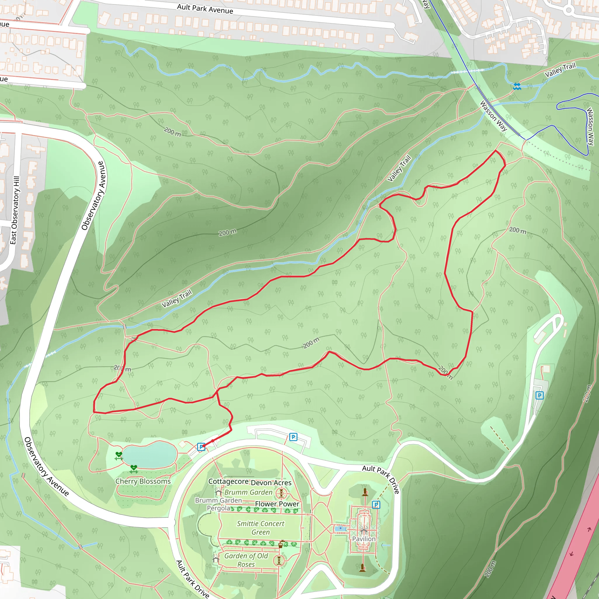 Ault Park Loop mobile static map