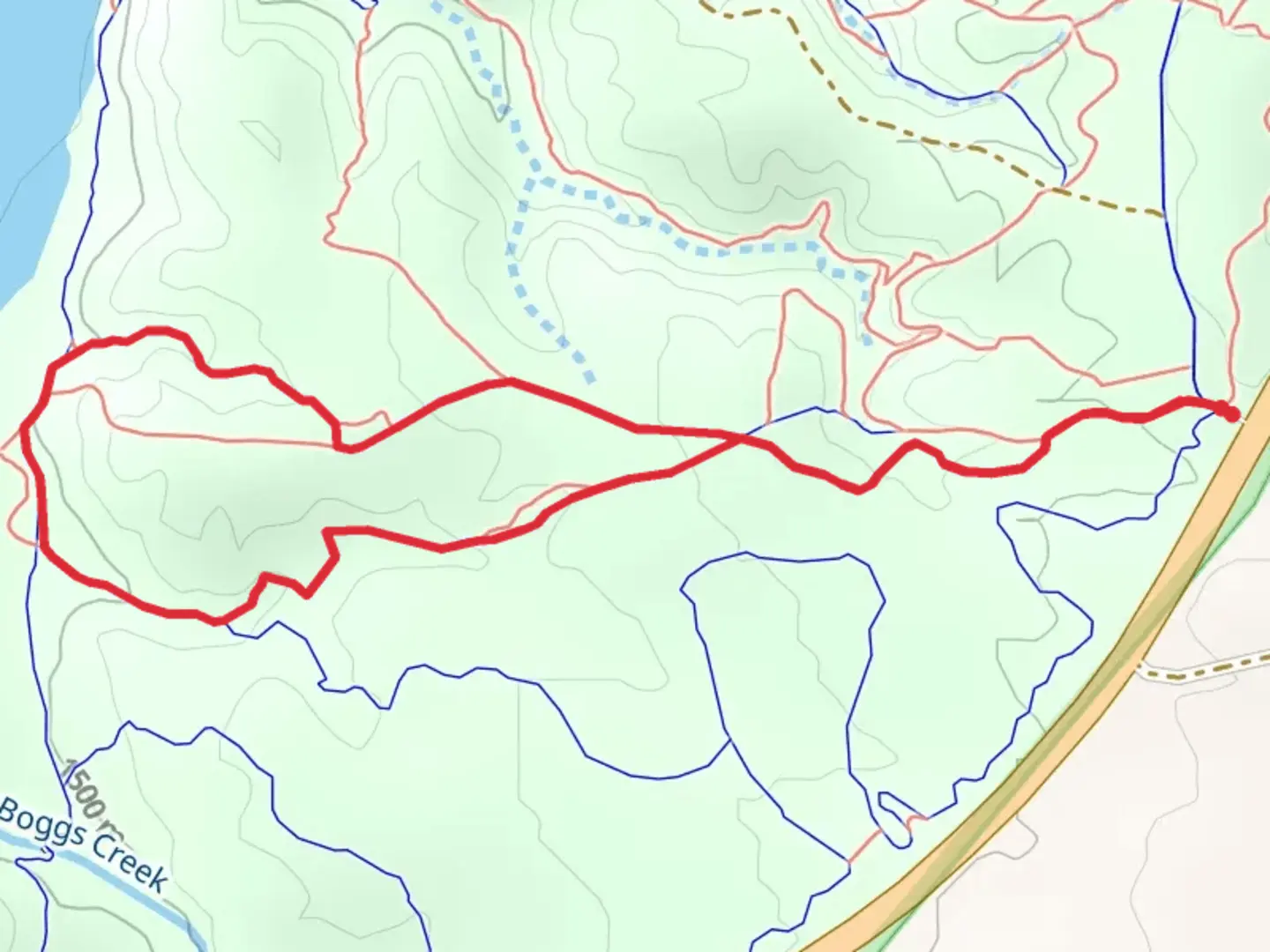 An image depicting the trail Rock Canyon and Stonehenge Loop and its surrounding area.