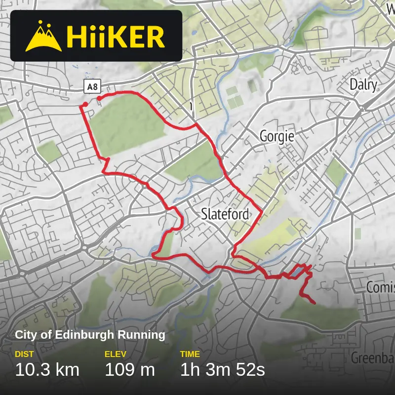 A map preview of the recording City of Edinburgh Running.