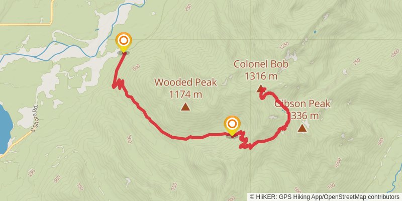 Colonel Bob Summit Trail stage 2 Map
