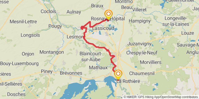 Via Francigena - France stage 30 Map