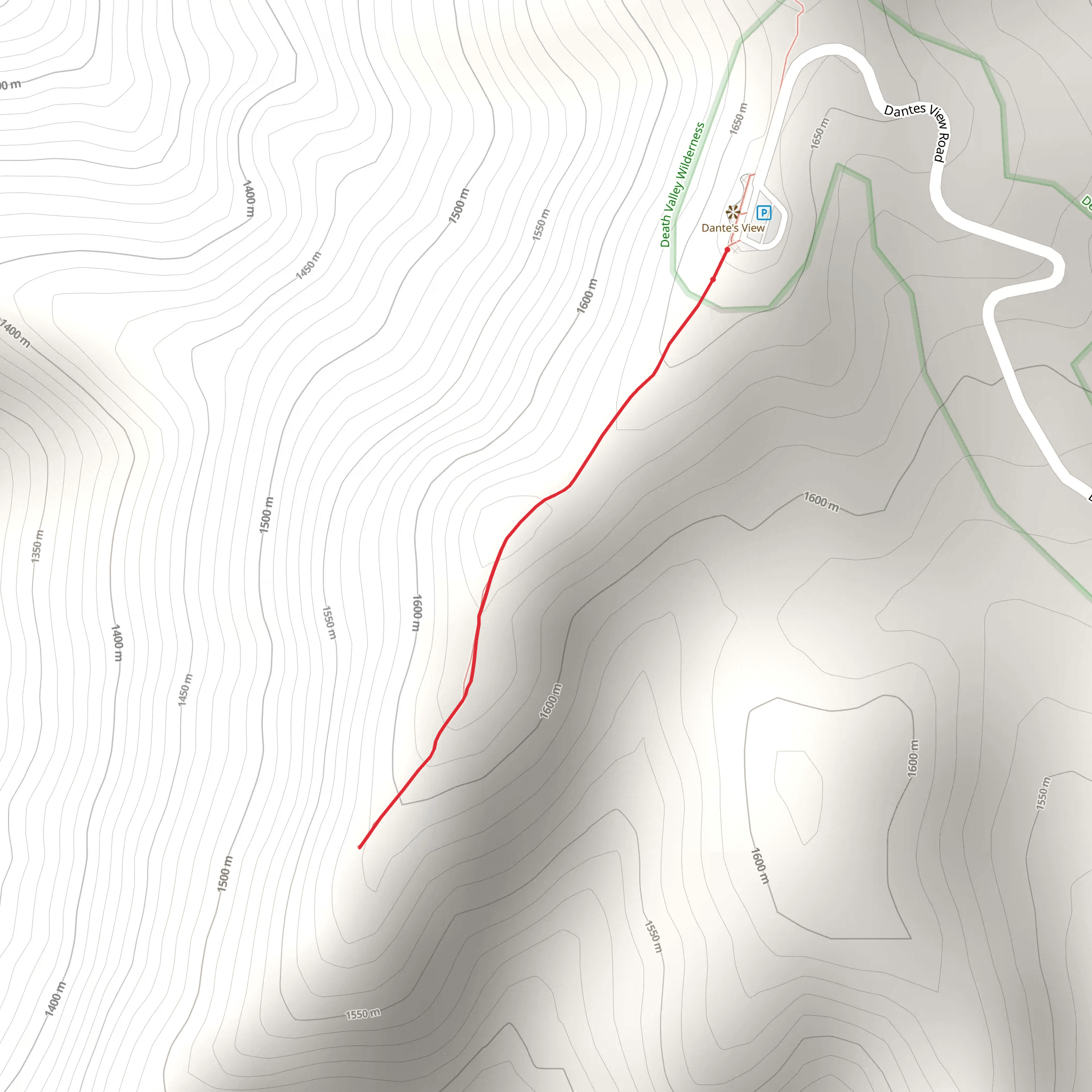Dante's View Trail mobile static map