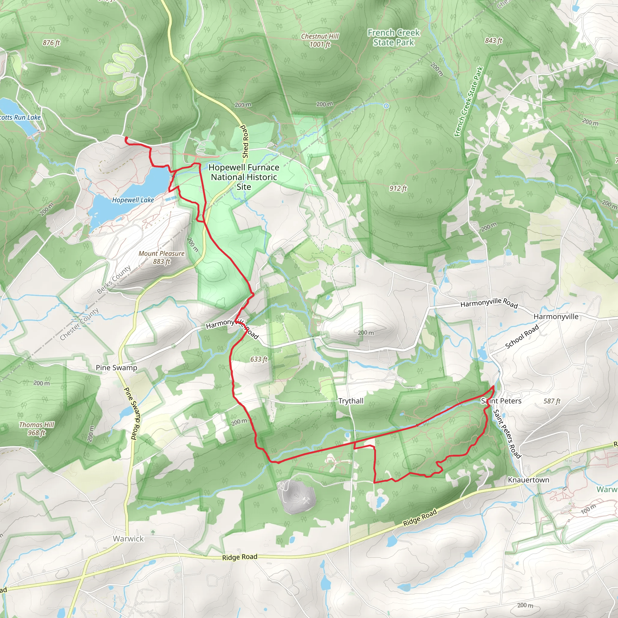Hopewell Lake - French Creek mobile static map