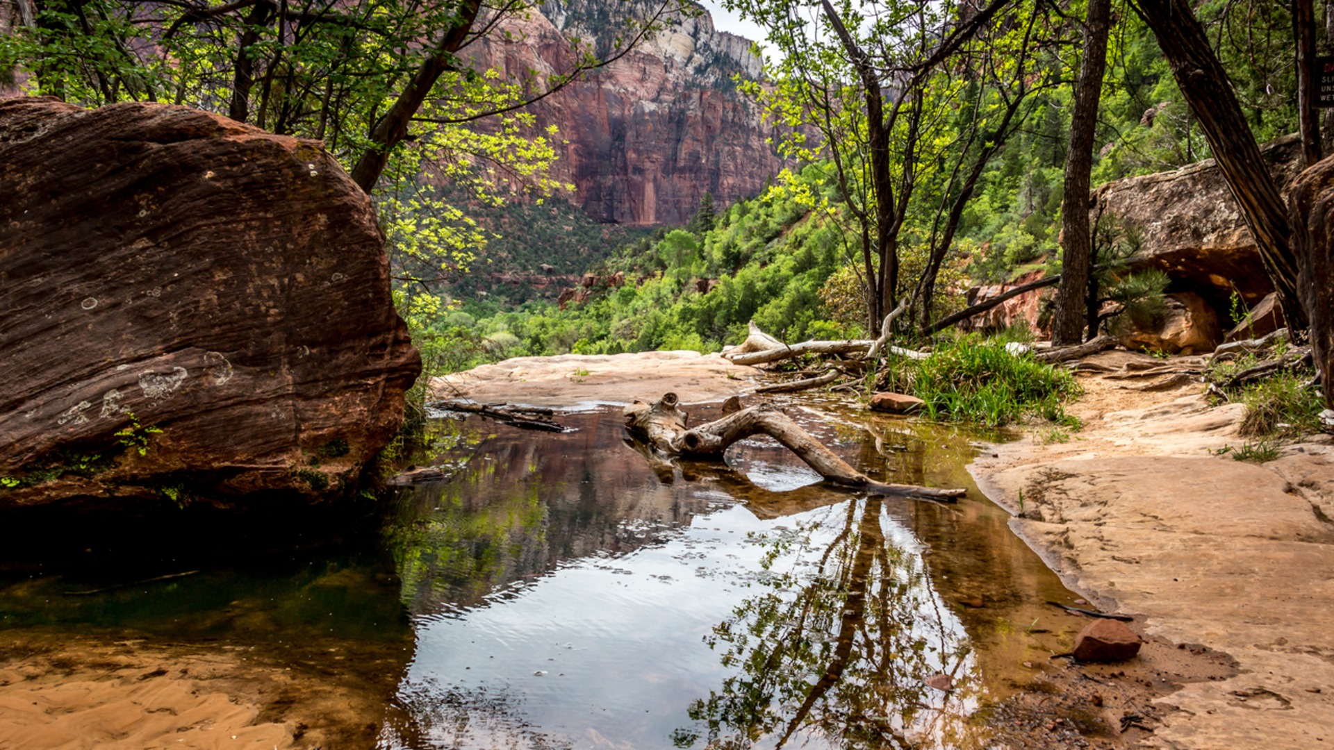 An image depicting the trail Middle Emerald Pools Trail and its surrounding area.