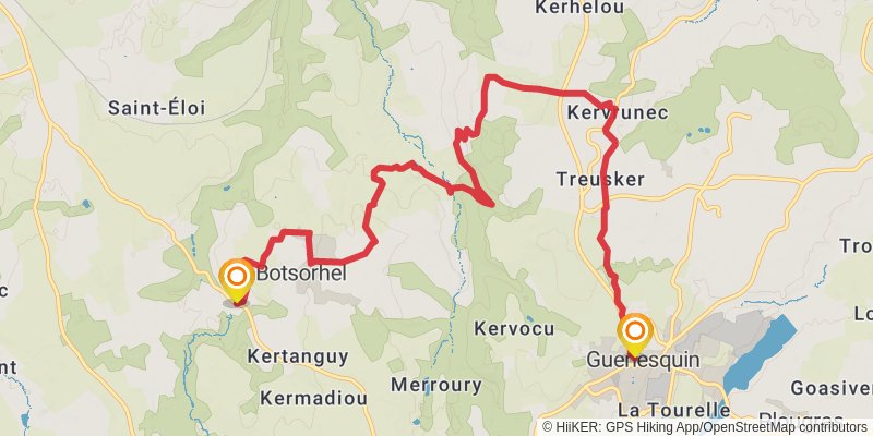 GR 380 - Tour des Monts d'Arrée stage 2 Map
