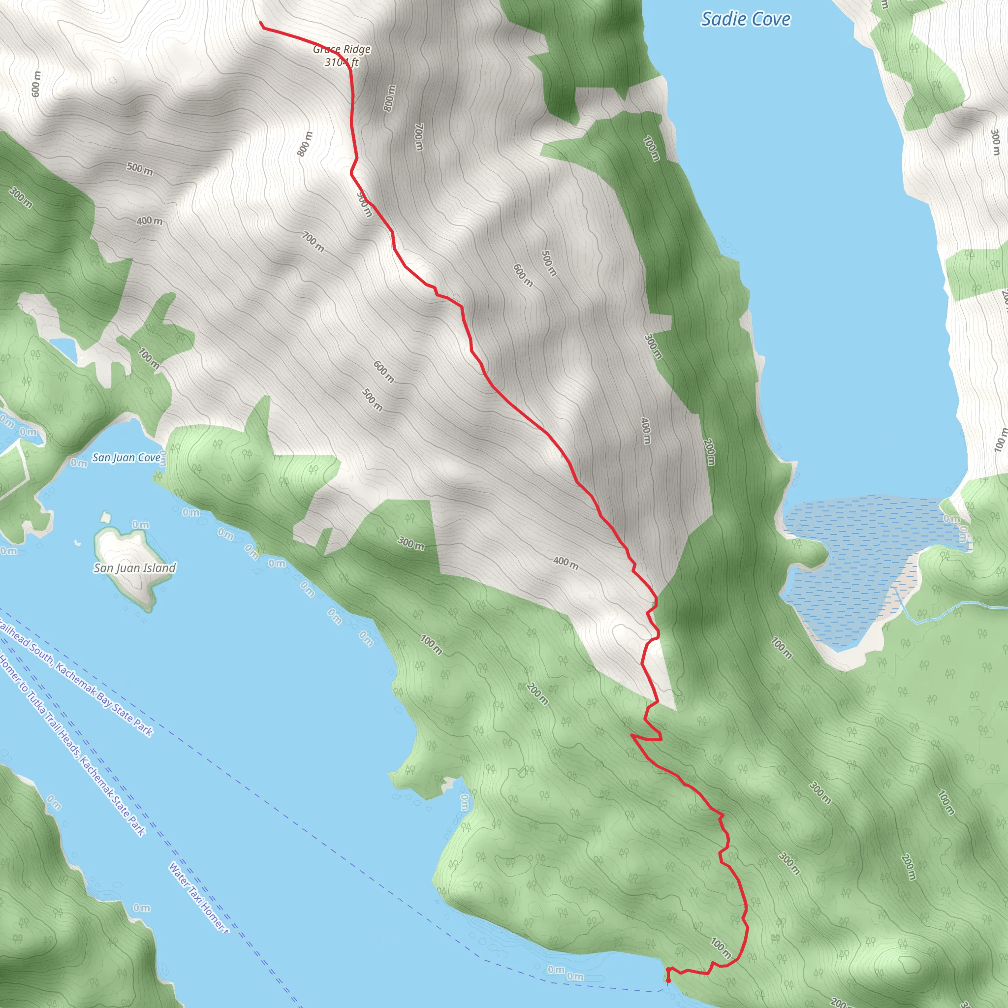 Grace Ridge Out and Back mobile static map