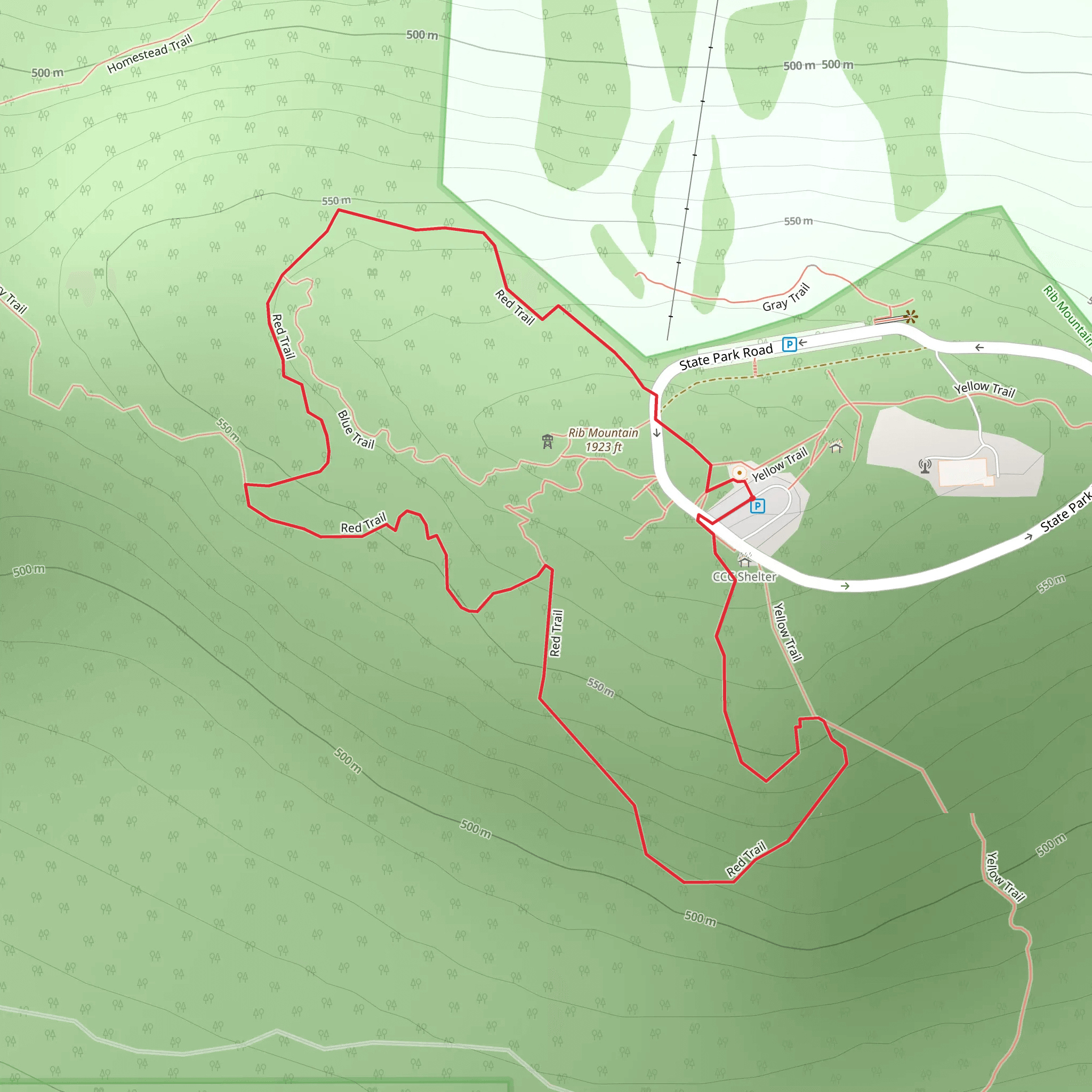 Red Loop Trail mobile static map