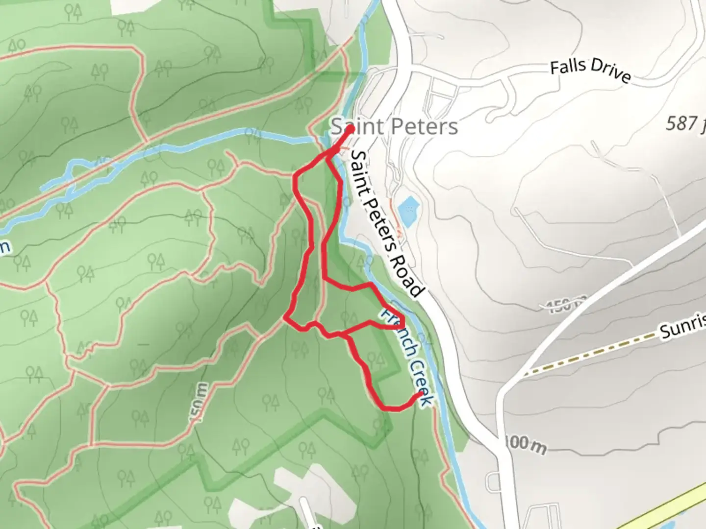 An image depicting the trail French Creek - Warwick and its surrounding area.