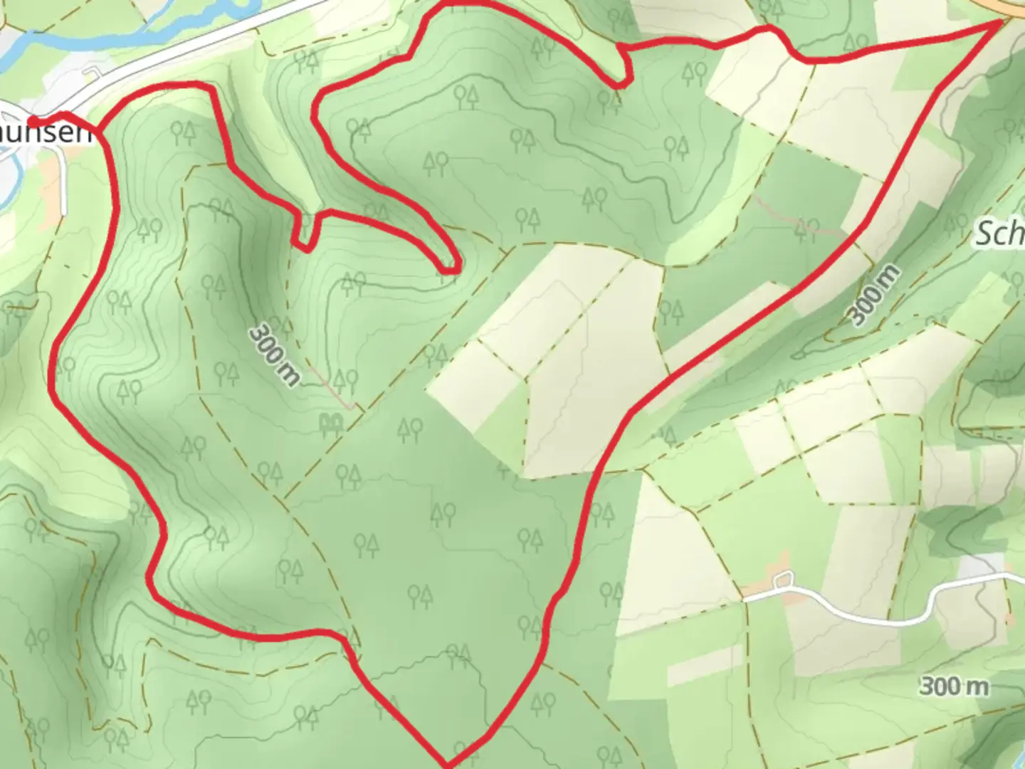 An image depicting the trail Bad Arolsen Wanderweg and Landau Loop and its surrounding area.