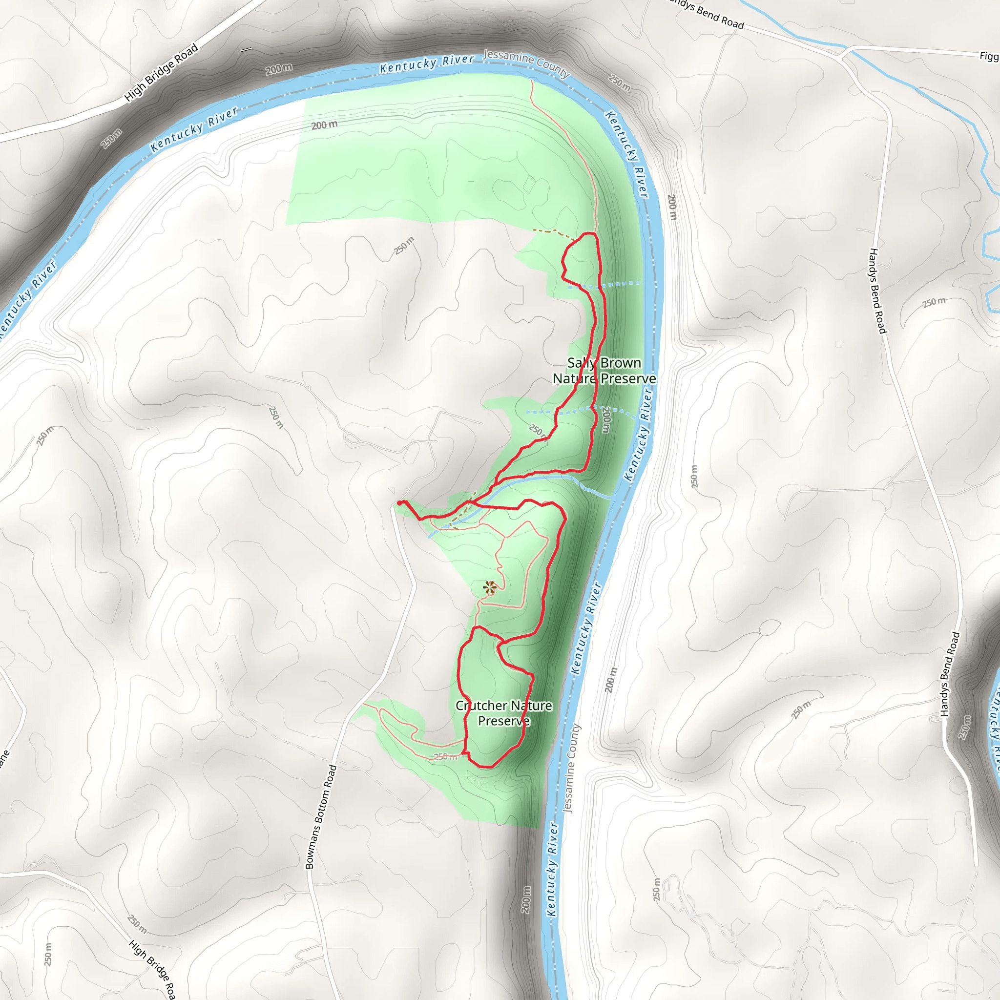 Crutcher Access - Sally Brown Nature Preserve Loop Trail mobile static map