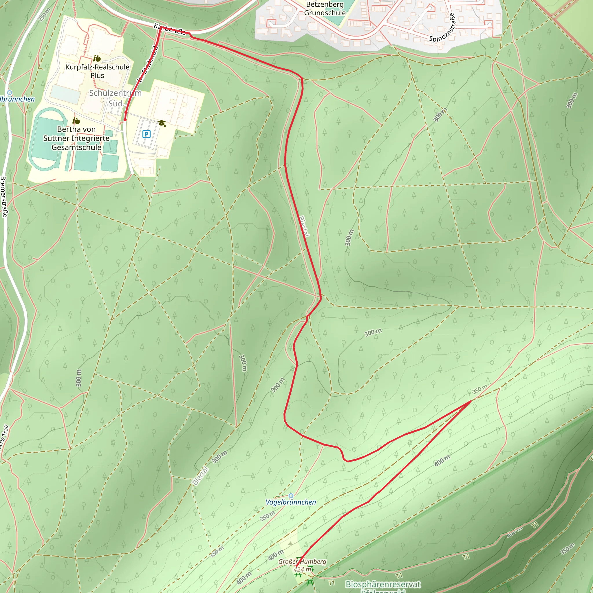 Grosser Humberg via Pfaelzer Waldpfad mobile static map
