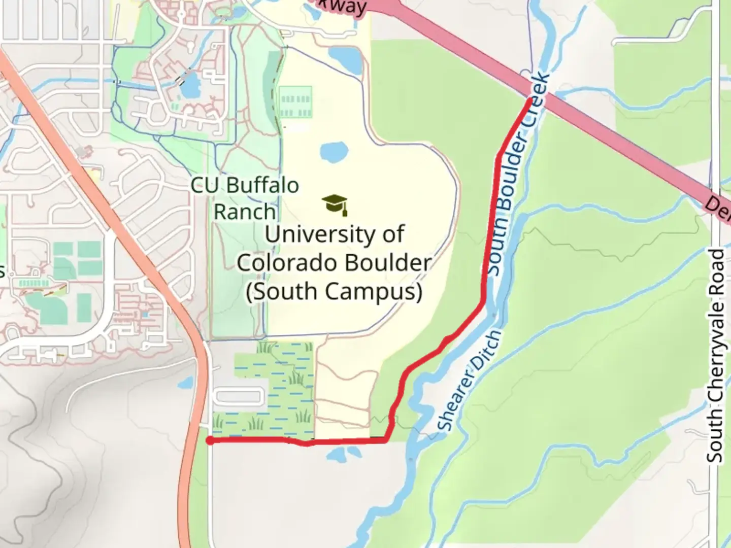 An image depicting the trail South Boulder Creek Trail Out and Back and its surrounding area.