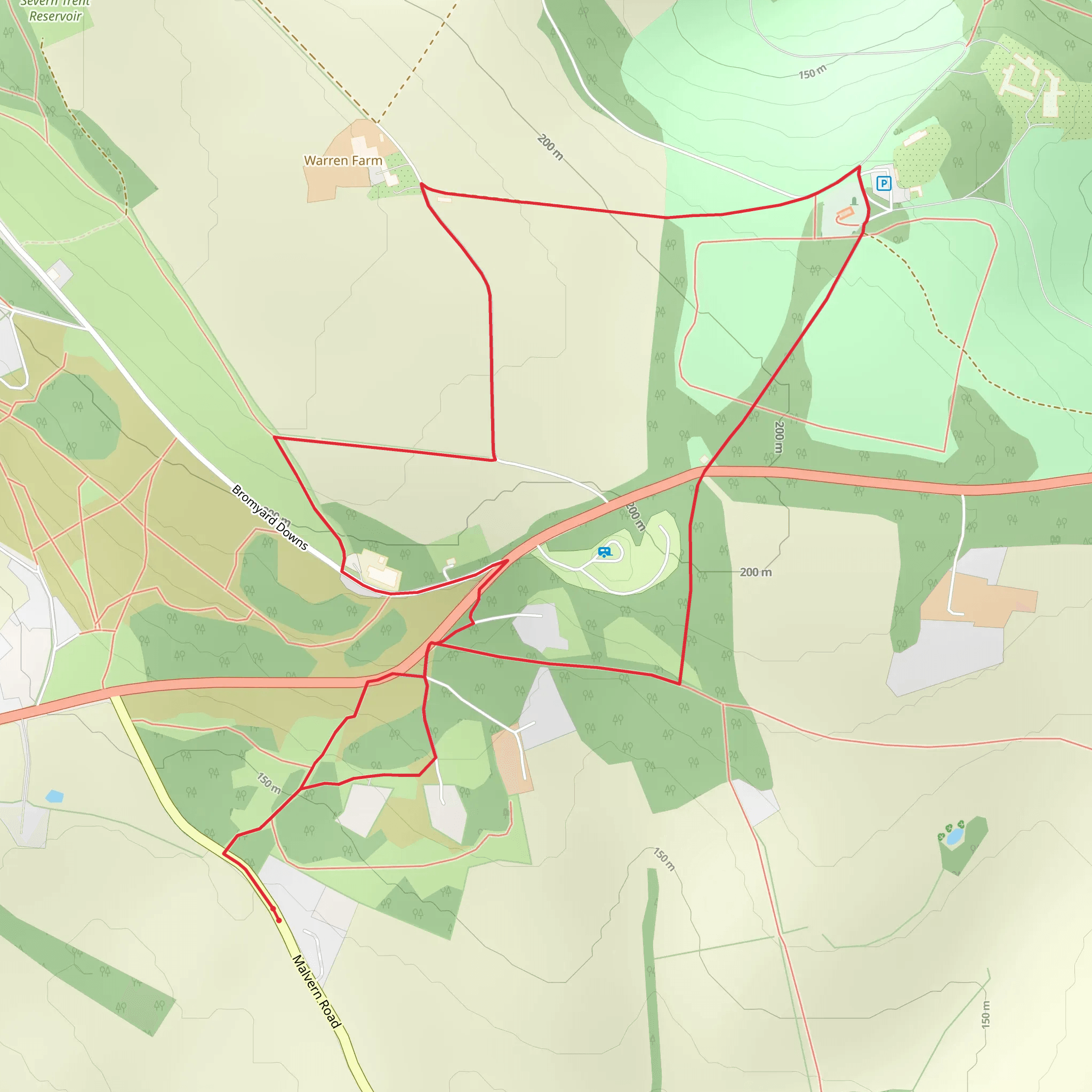 Warren Farm and Bringsty Loop mobile static map
