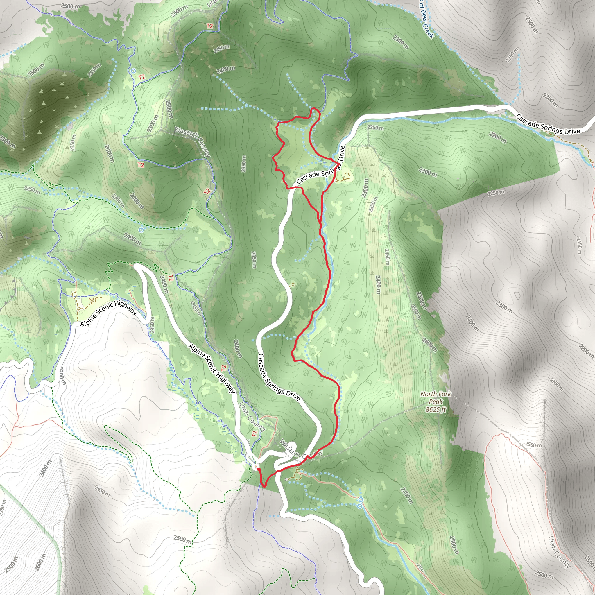 South Fork Little Deer Creek Trail and Winter Pass Trail mobile static map