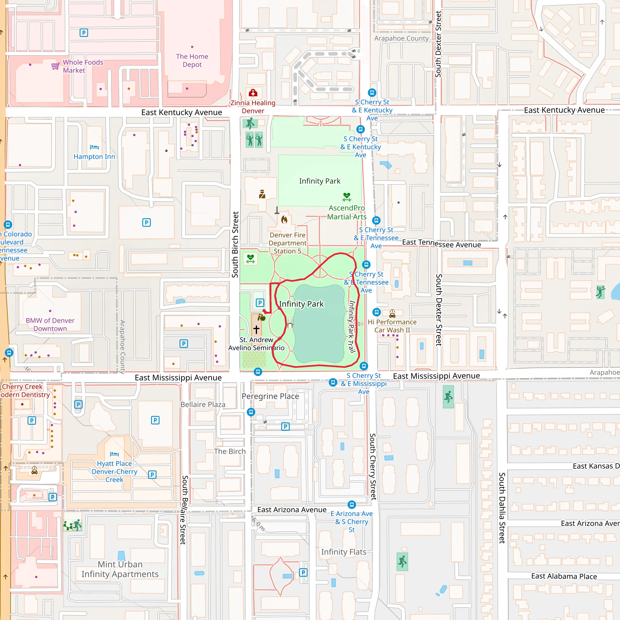 Infinity Park Loop - Short mobile static map