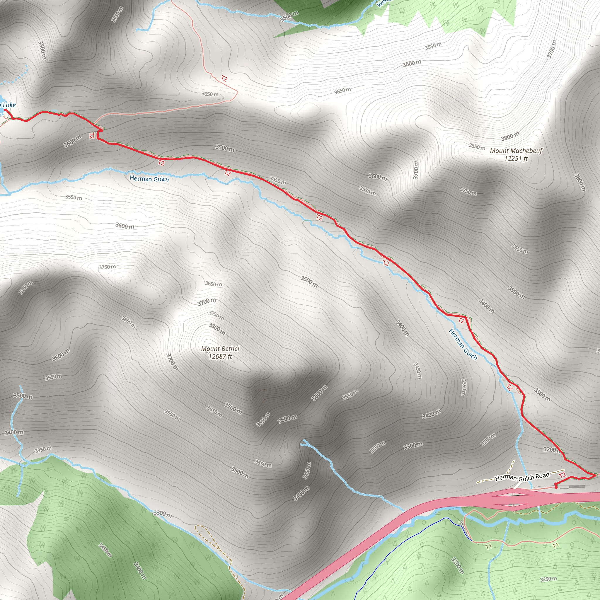 Herman Gulch Trail mobile static map