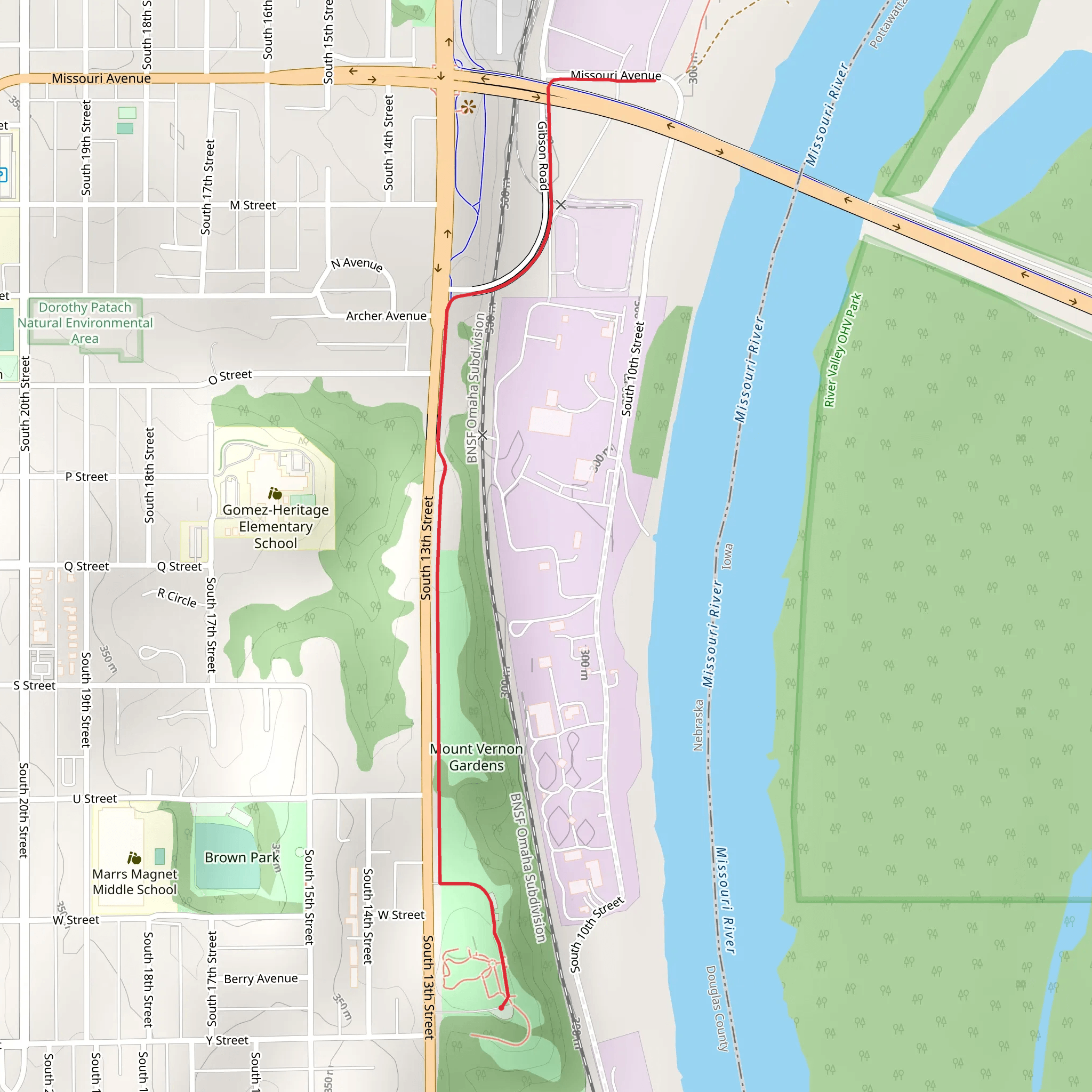 Mount Vernon Gardens Walk mobile static map