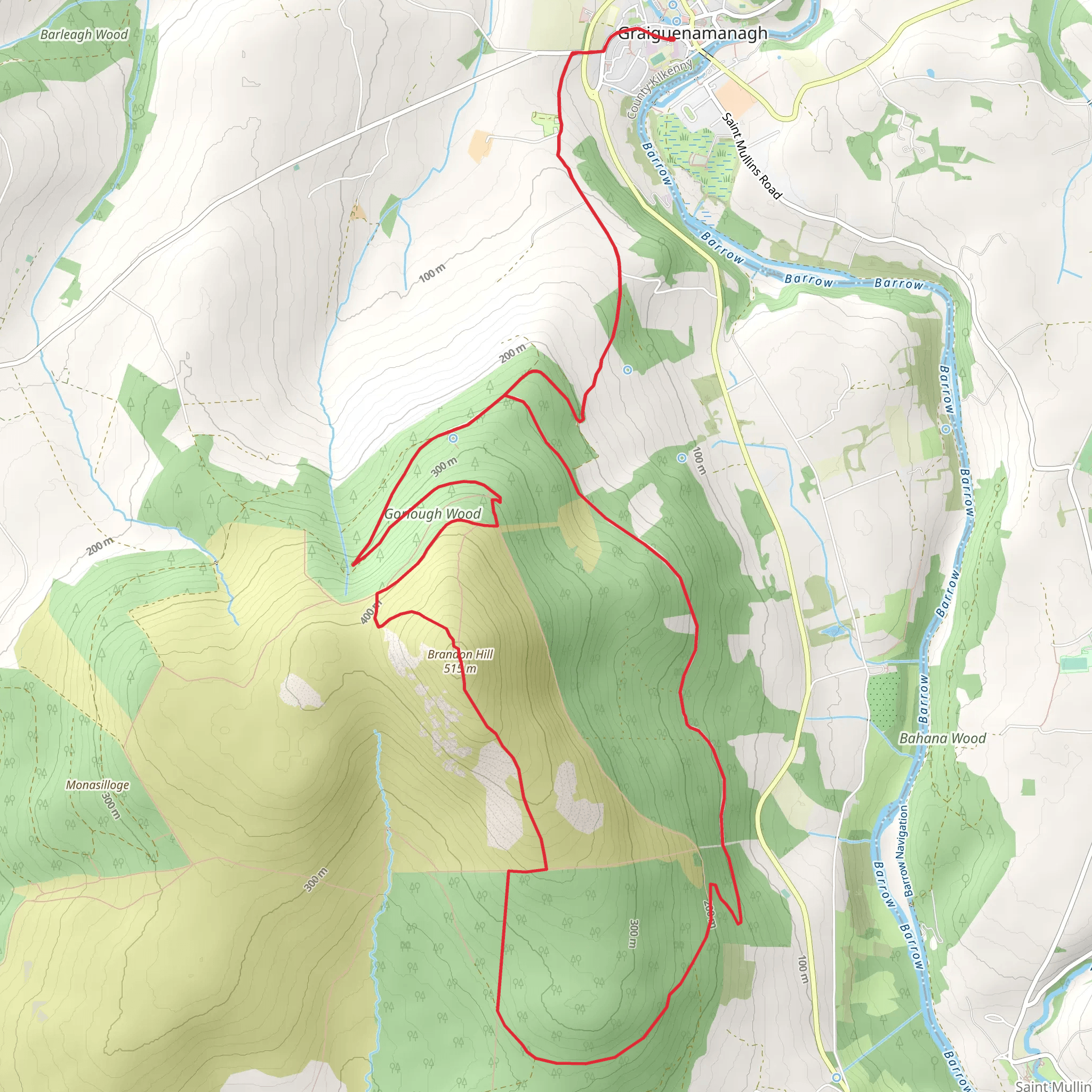 Brandon Hill Loop mobile static map