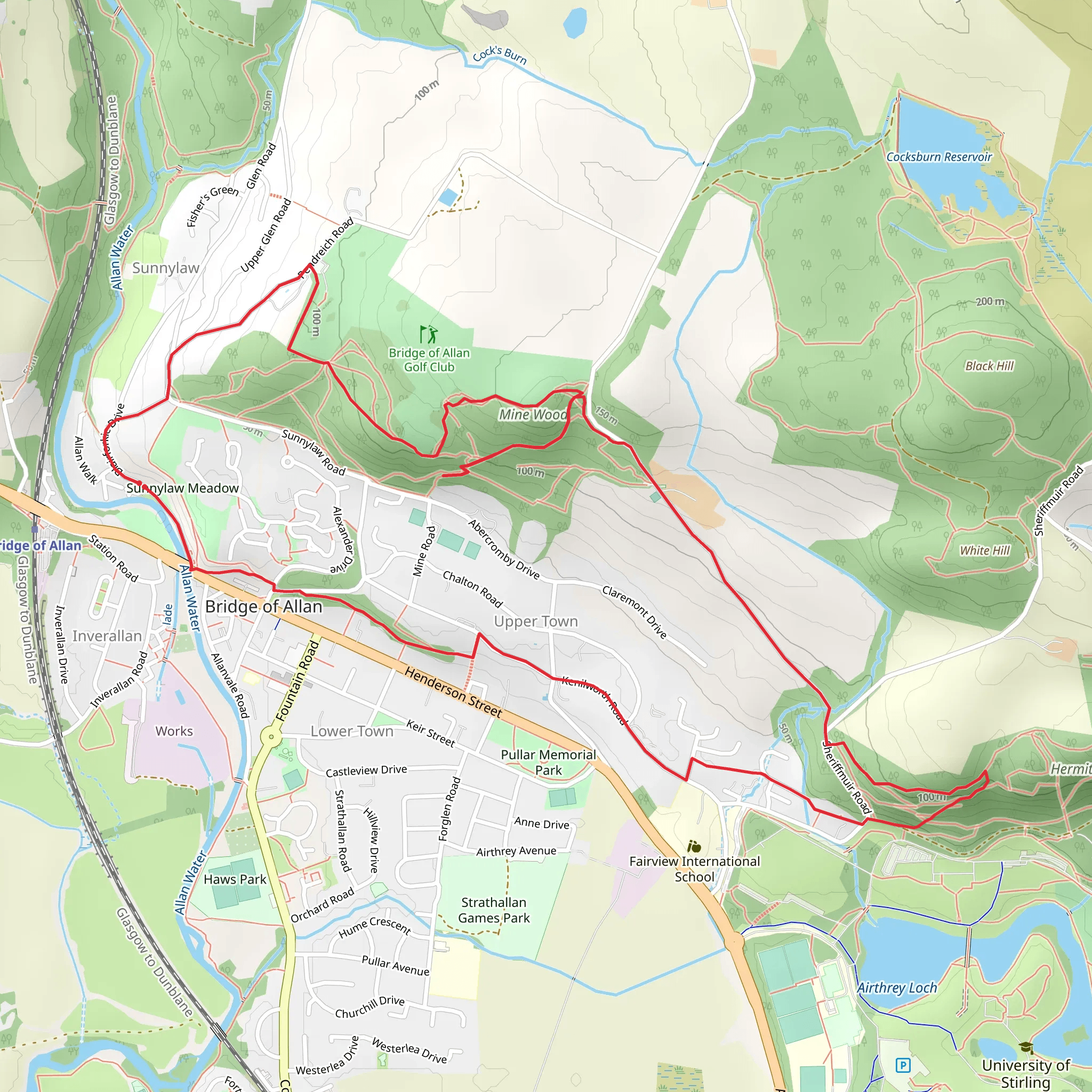 Hermitage and Mine Wood - Bridge of Allan mobile static map
