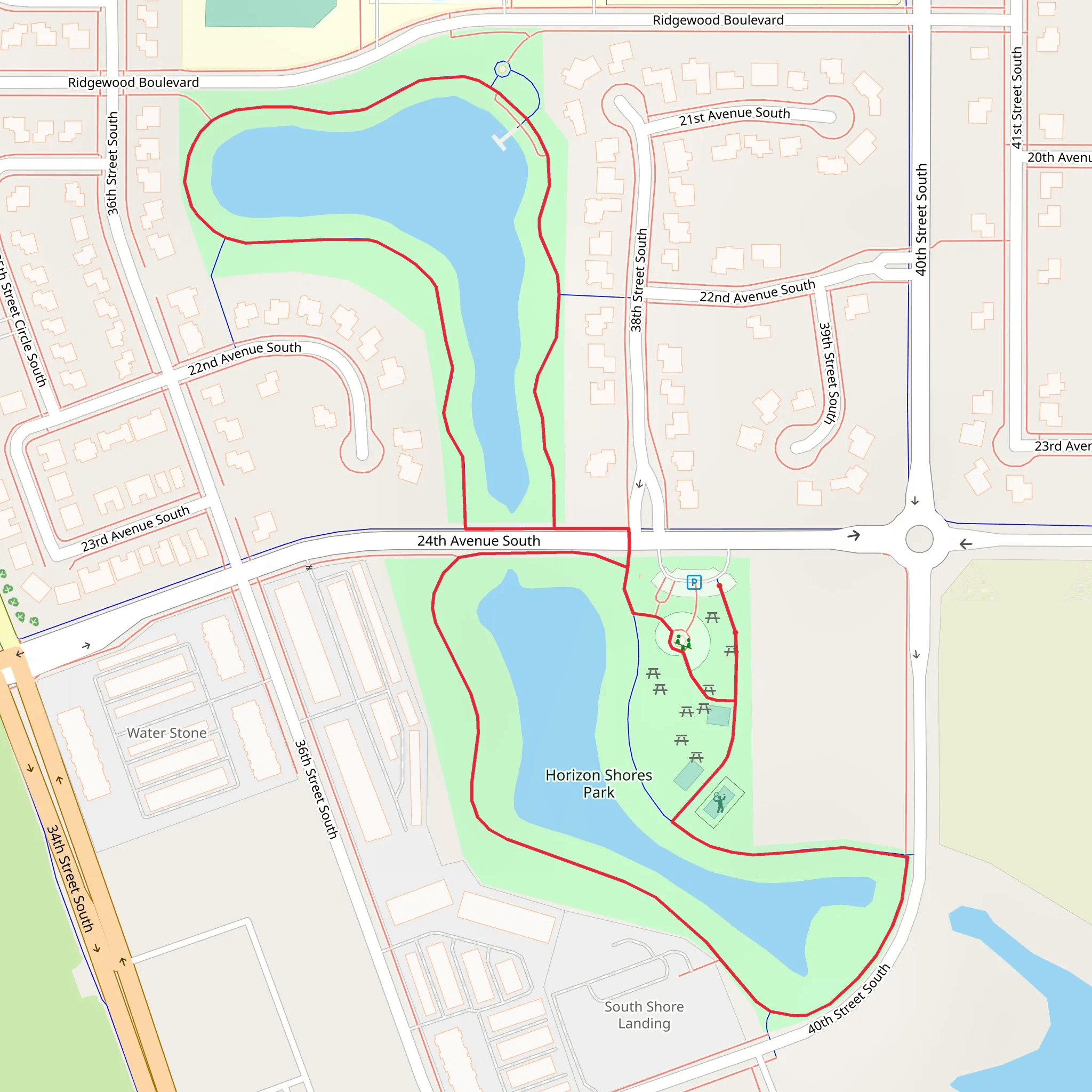 Horizon Shores Park Loop mobile static map