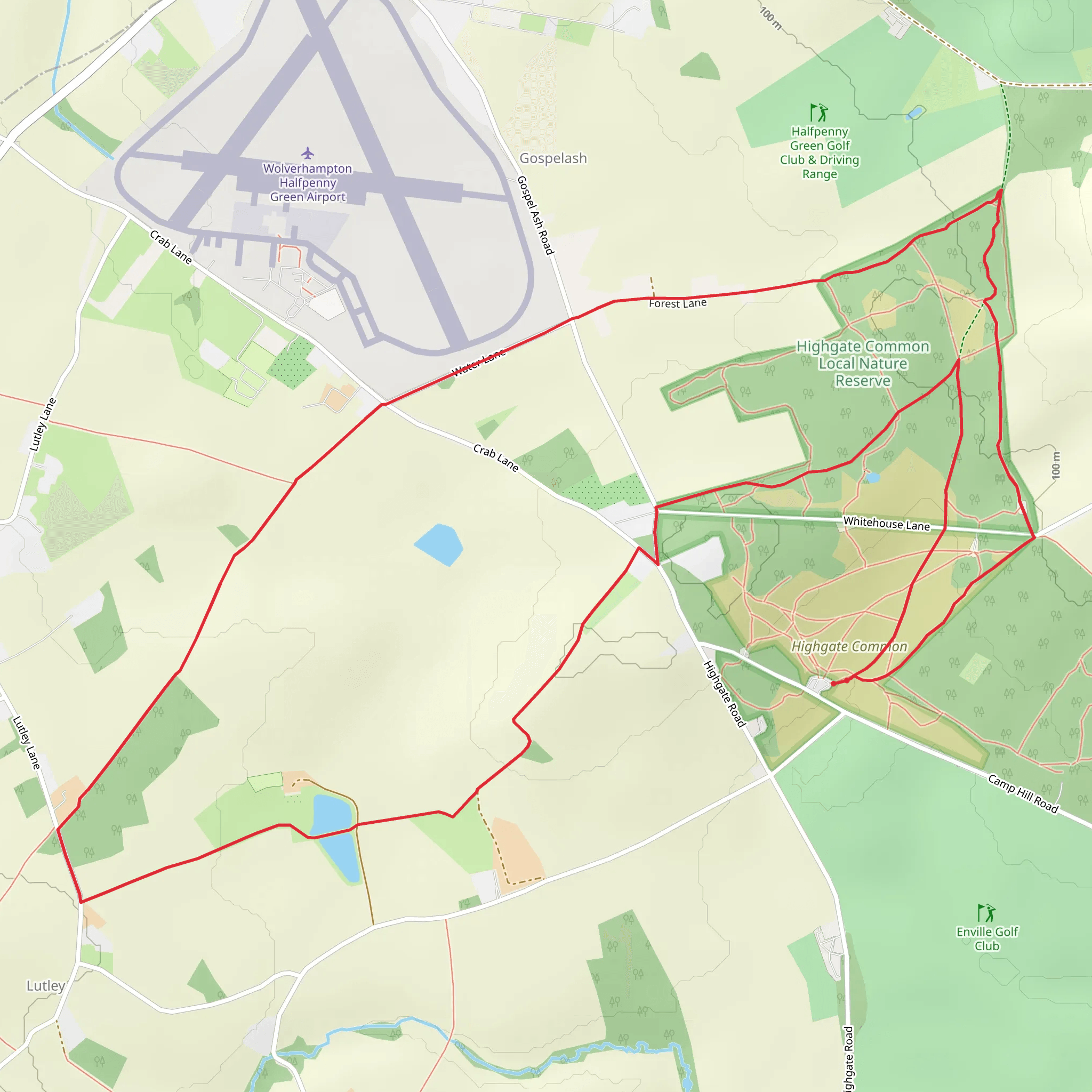 Highgate Common and Surrounding Country mobile static map
