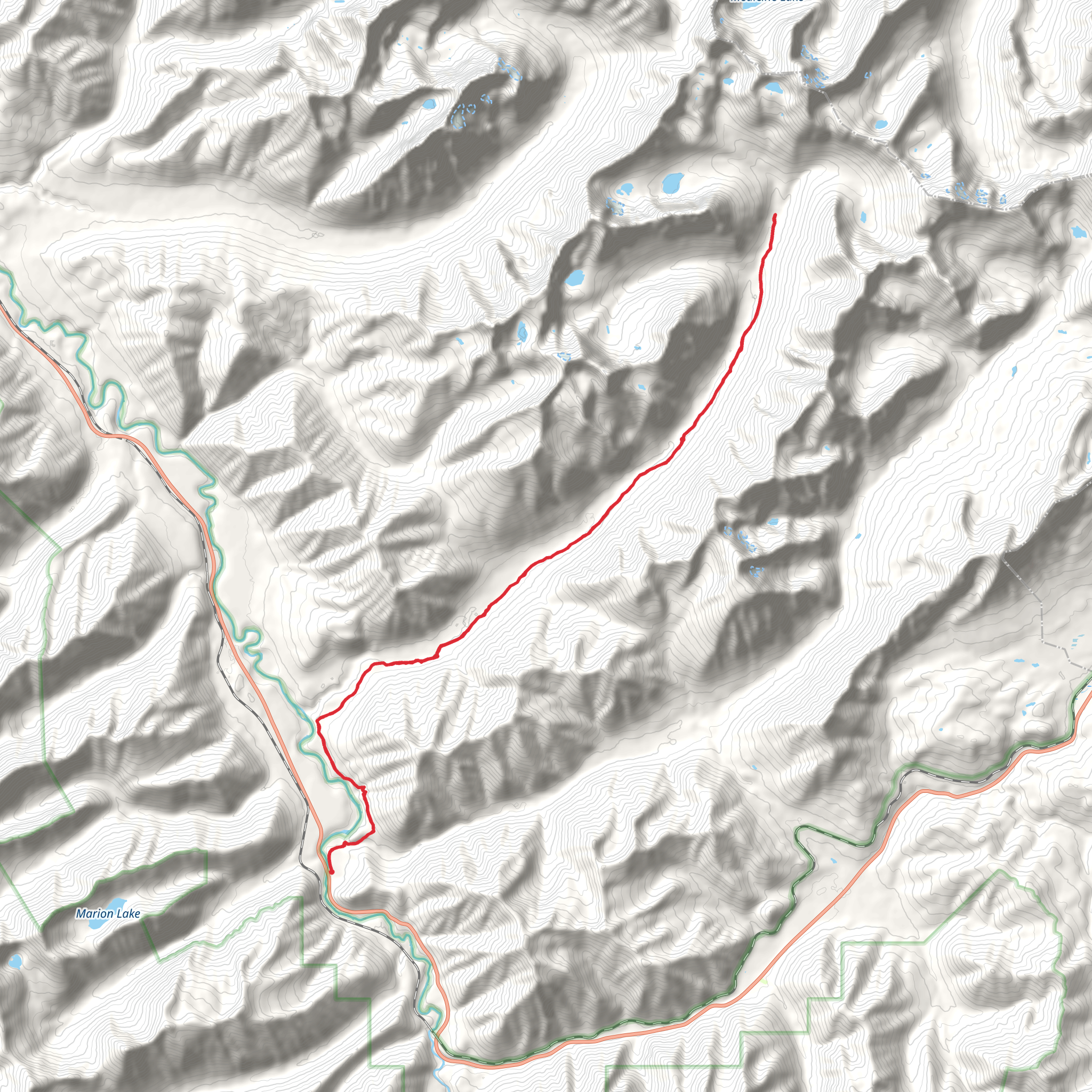 Park Creek via South Boundary Trail mobile static map
