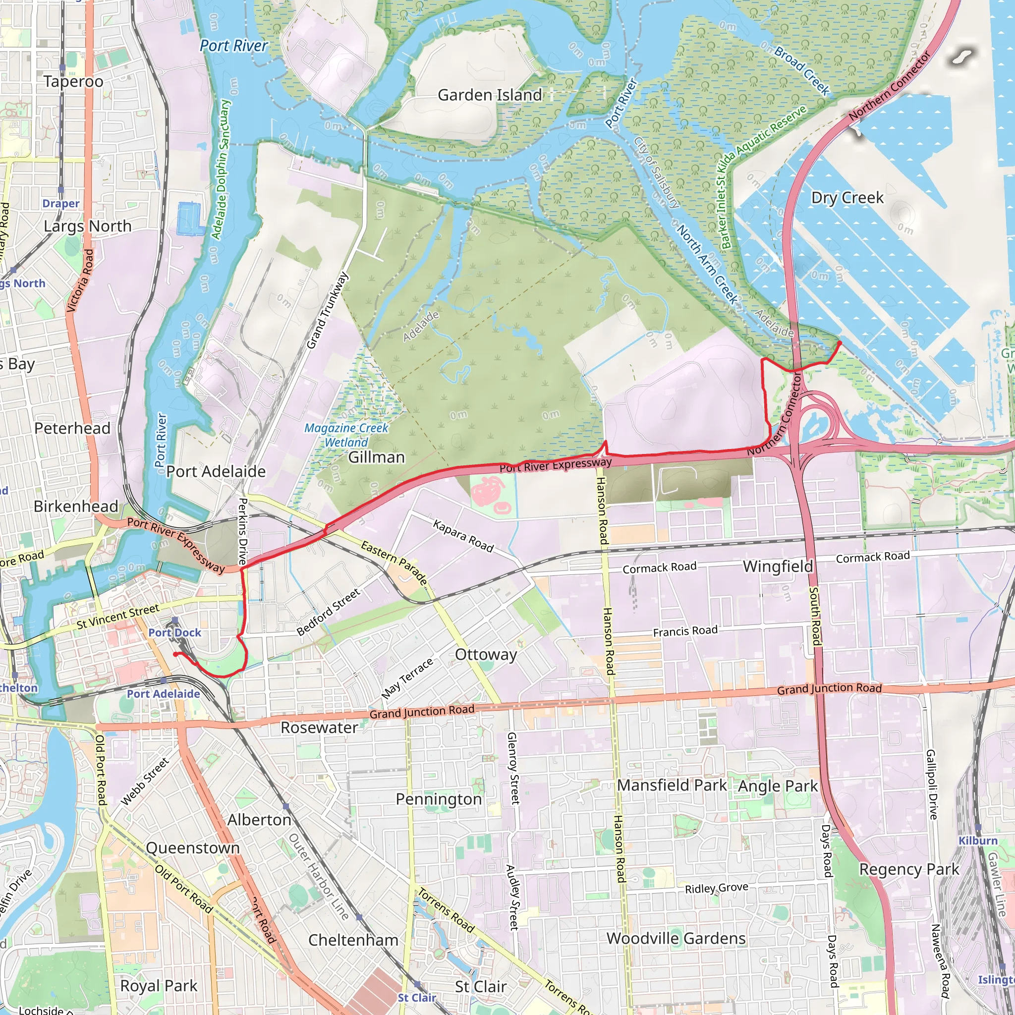 Port River Track mobile static map