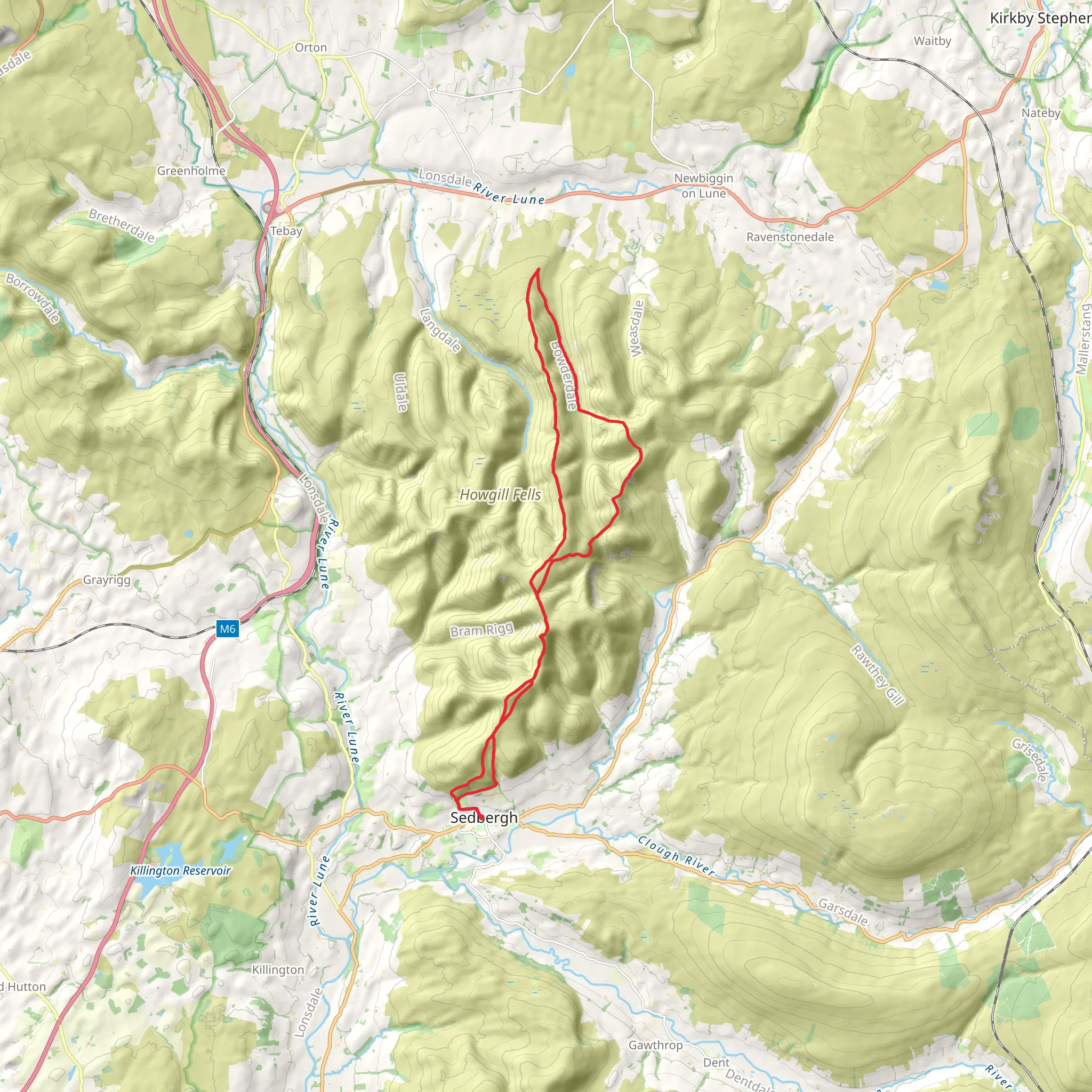 The Howgill Fells Circuit mobile static map