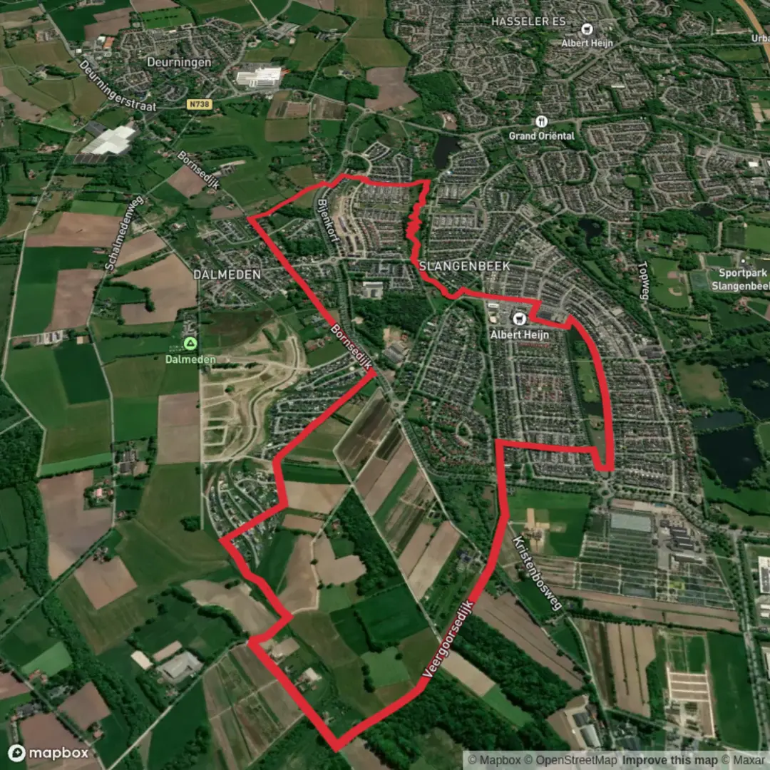 An image depicting the trail Vossenbelt, Hemmelhorst and Dalmeden Loop and its surrounding area.