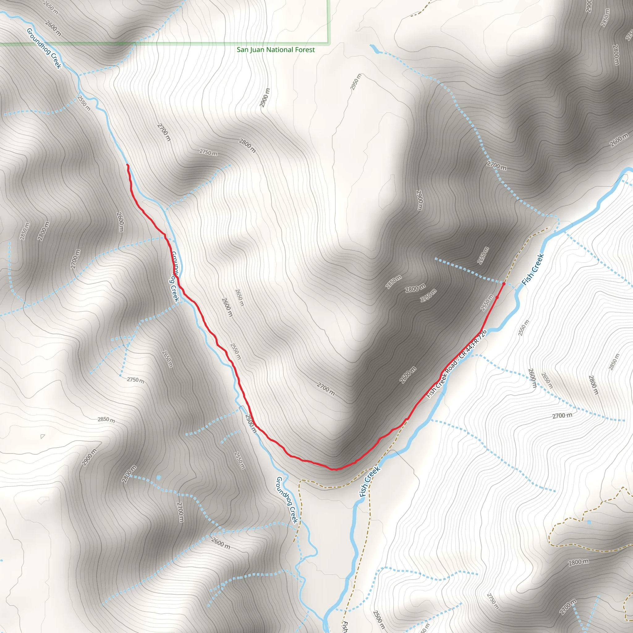 Groundhog Creek Trail mobile static map