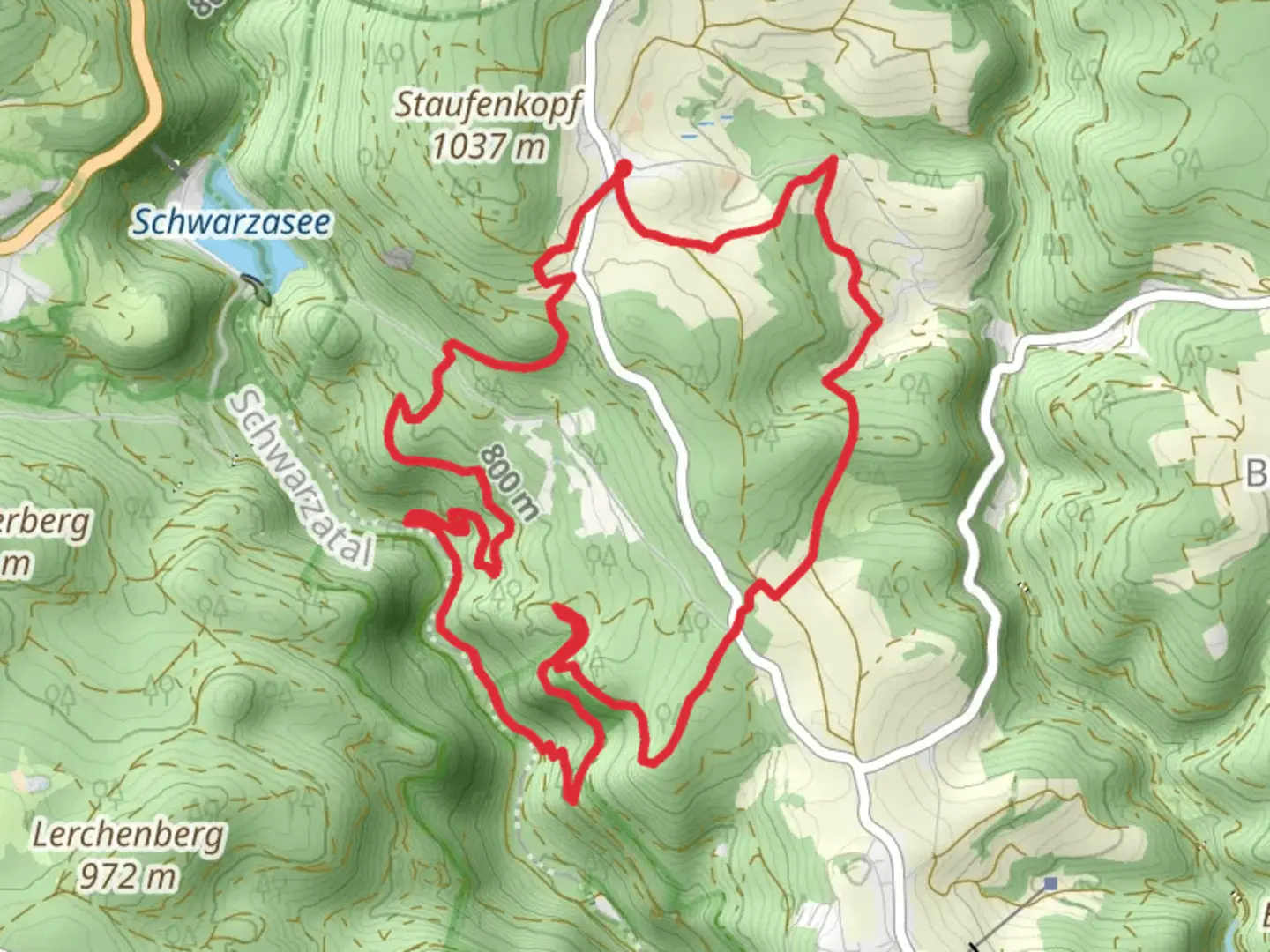 An image depicting the trail Rappenfels and Wartbuck via Geniesserpfad and its surrounding area.