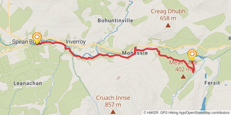 East Highland Way stage 2 Map