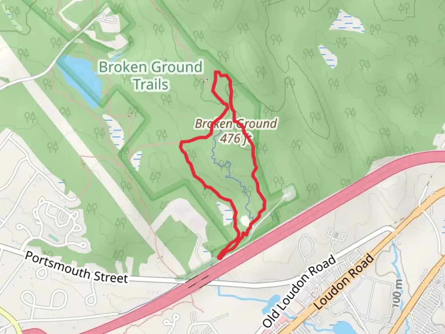 An image depicting the trail Ry's Way and Marsh Loop Trail and its surrounding area.