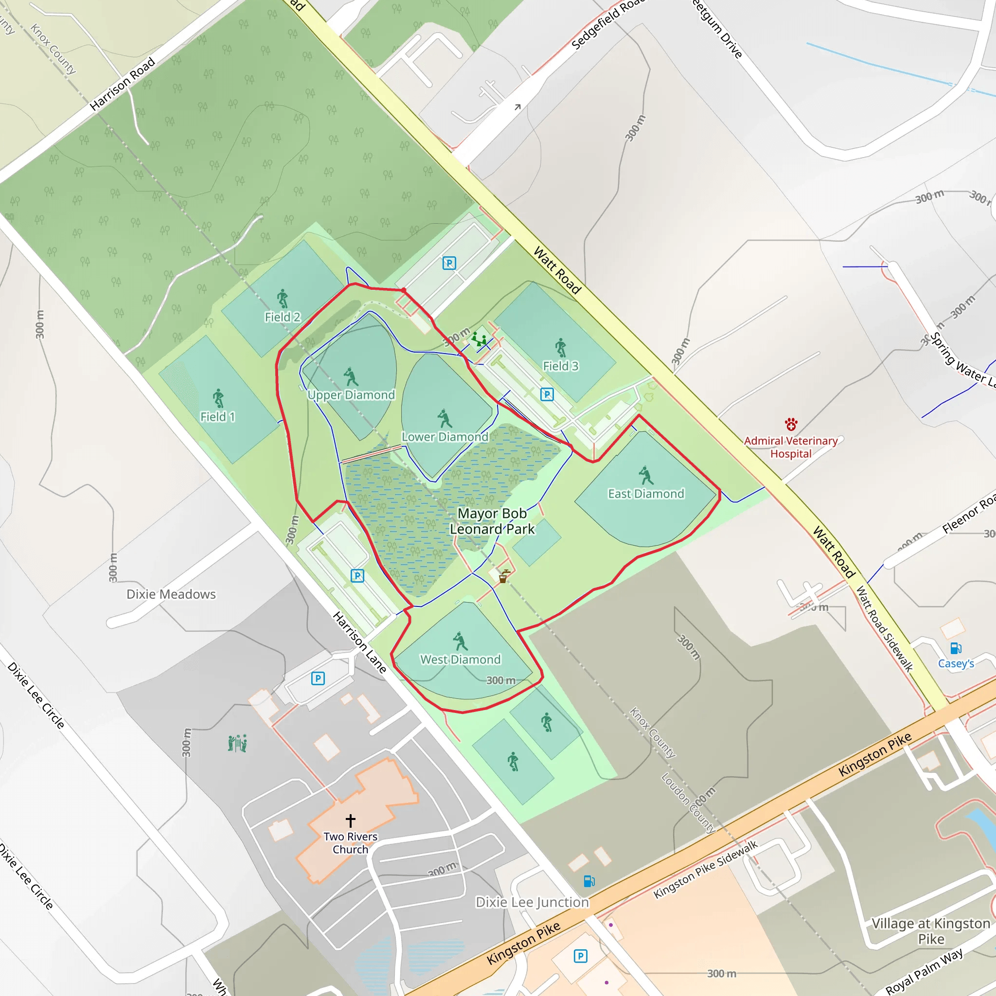 Mayor Bob Leonard Park Loop mobile static map