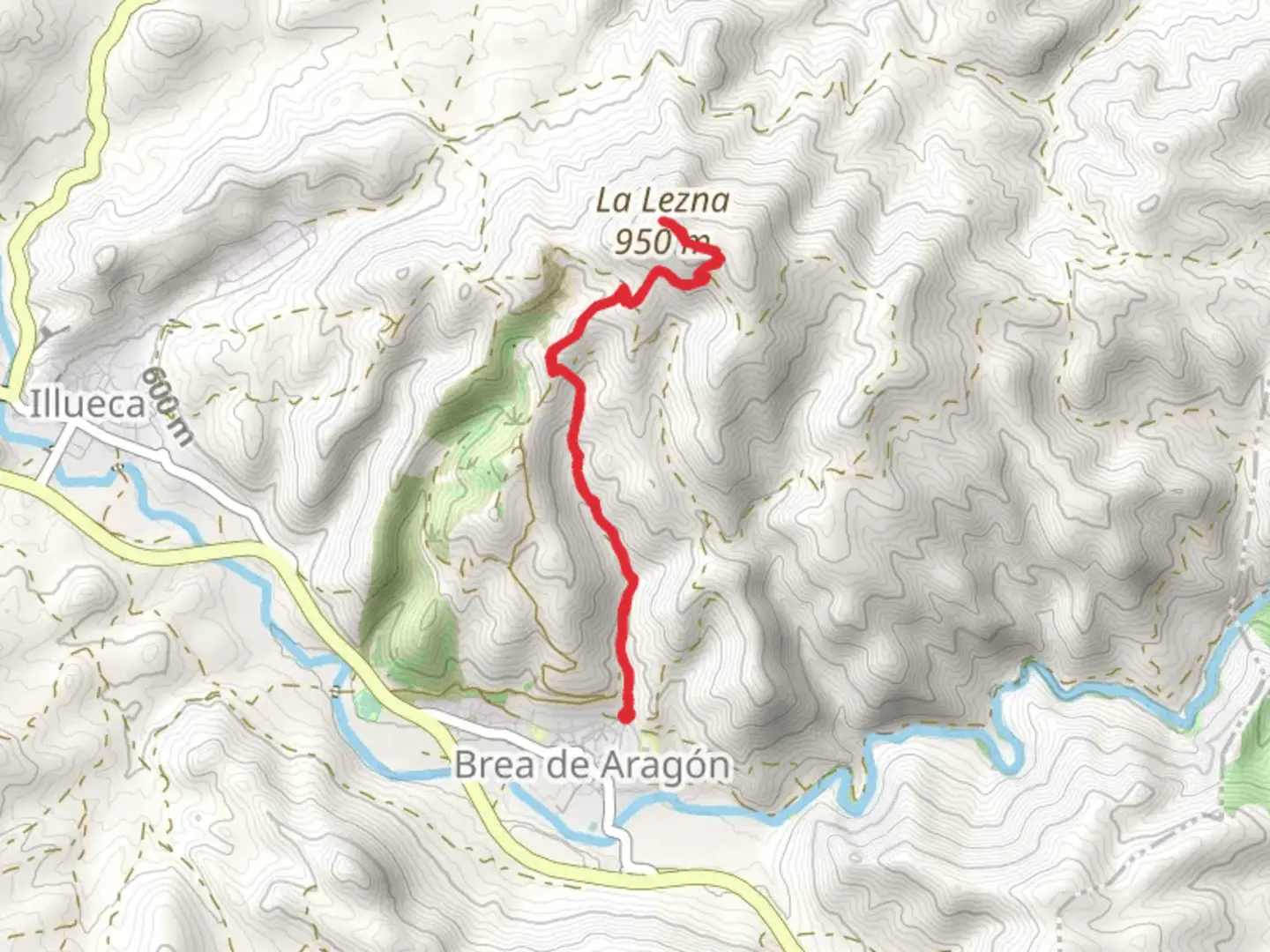 An image depicting the trail Trail from Brea de Aragón to La Lezna Peak PR Z 74 and its surrounding area.