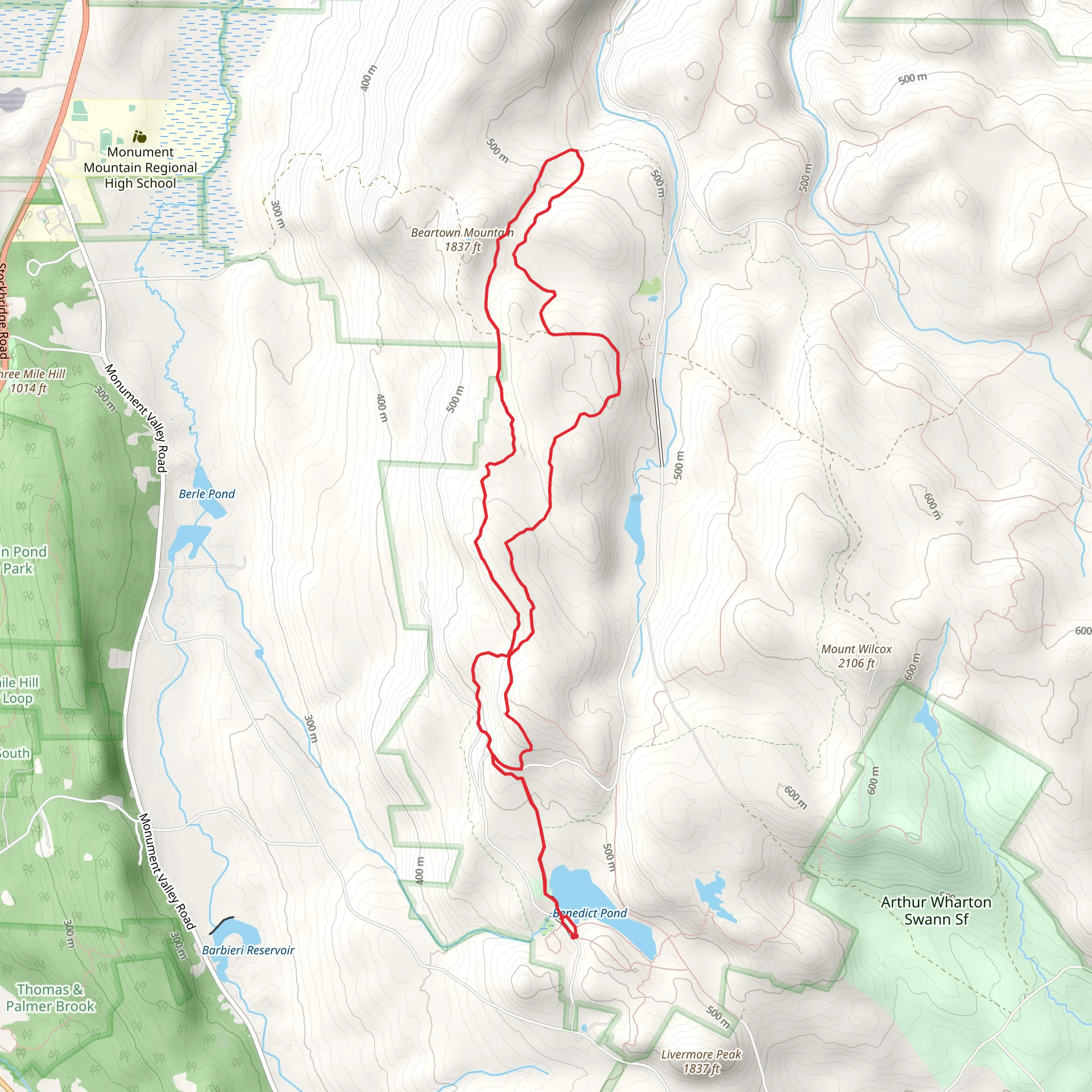 Wildcat Trail and Beartown Mountain Trail mobile static map