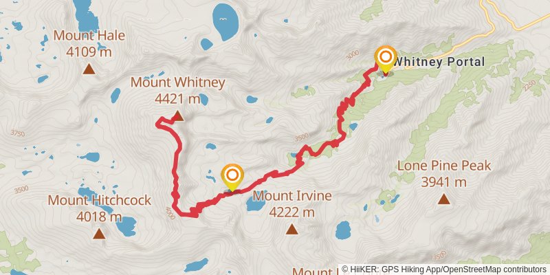 Mount Whitney Trail stage 3 Map