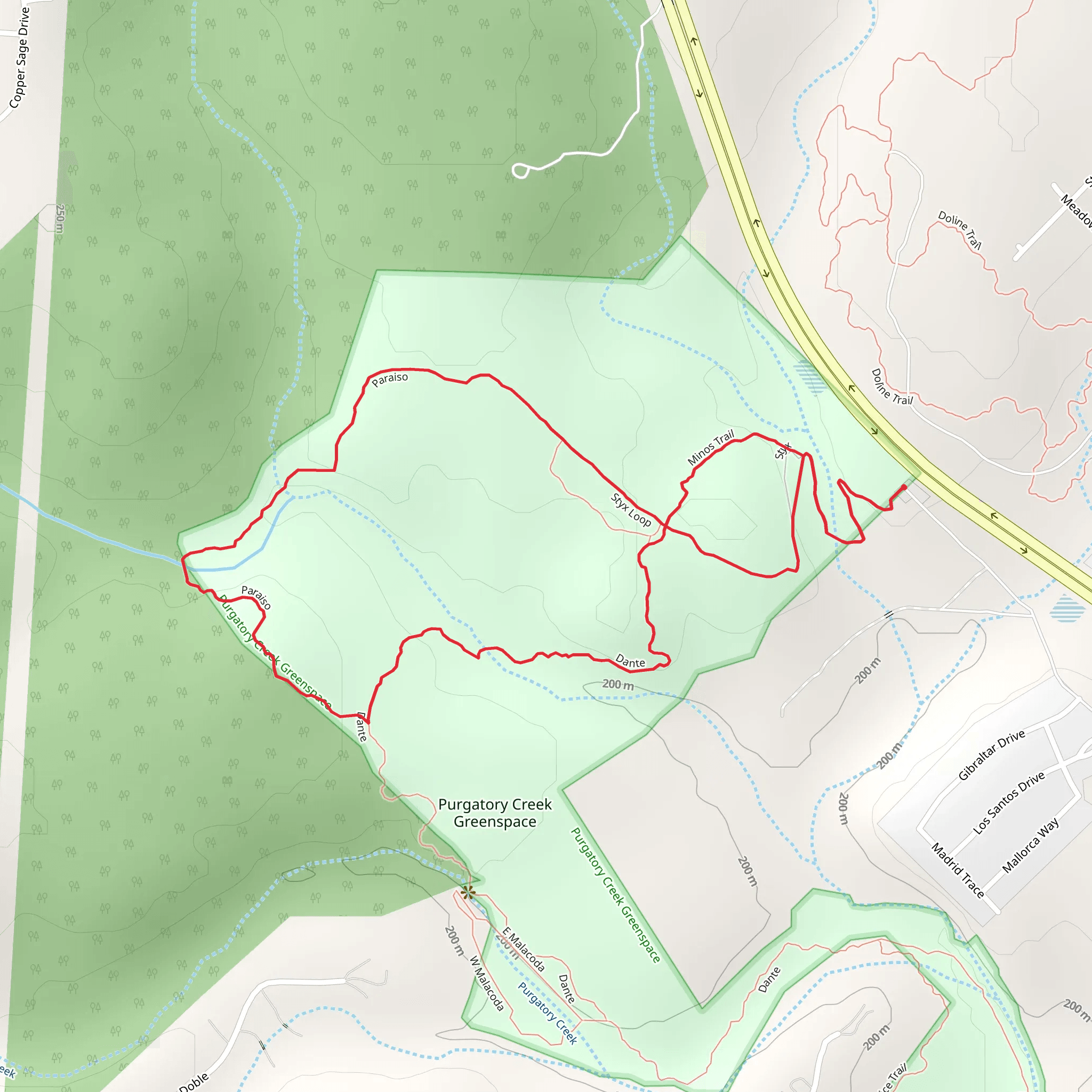 Paraiso - Dante's Loop Trail mobile static map