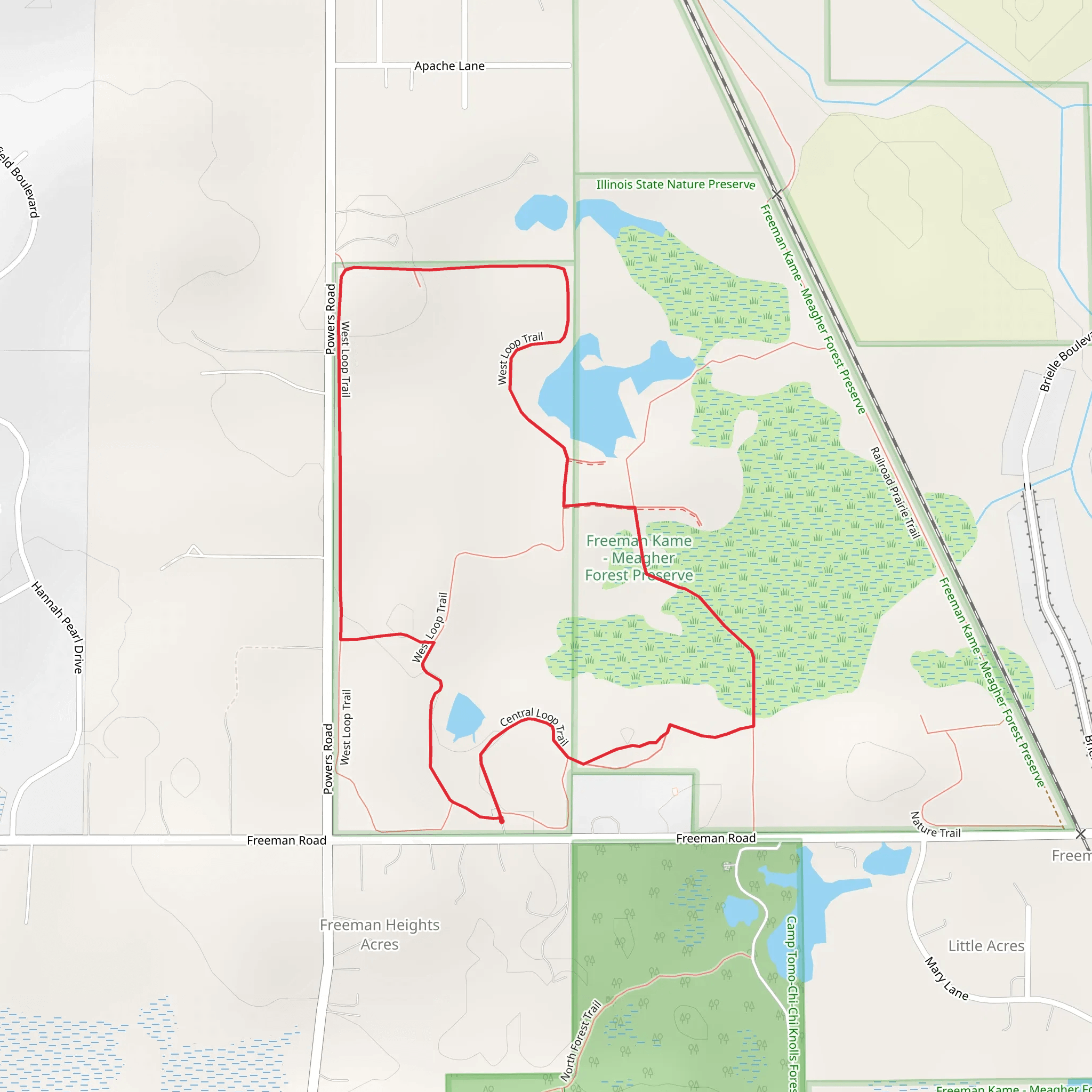 West Loop Trail mobile static map